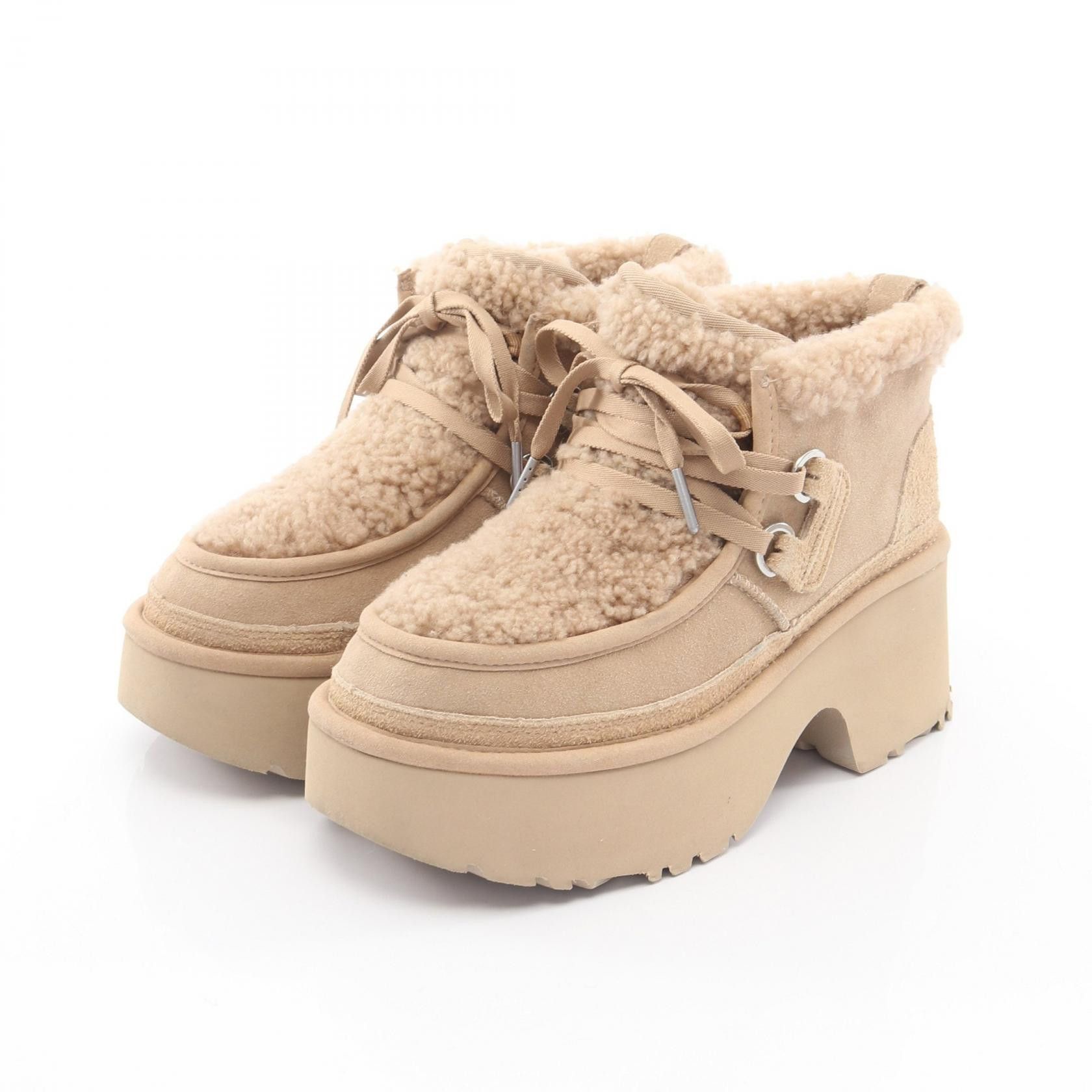 Ugg UGG UGG Classic New Heights Lace Up Suede Sheepskin Boots Leather Shoes DUTY FREE for USA Size ONE SIZE - 1 Thumbnail