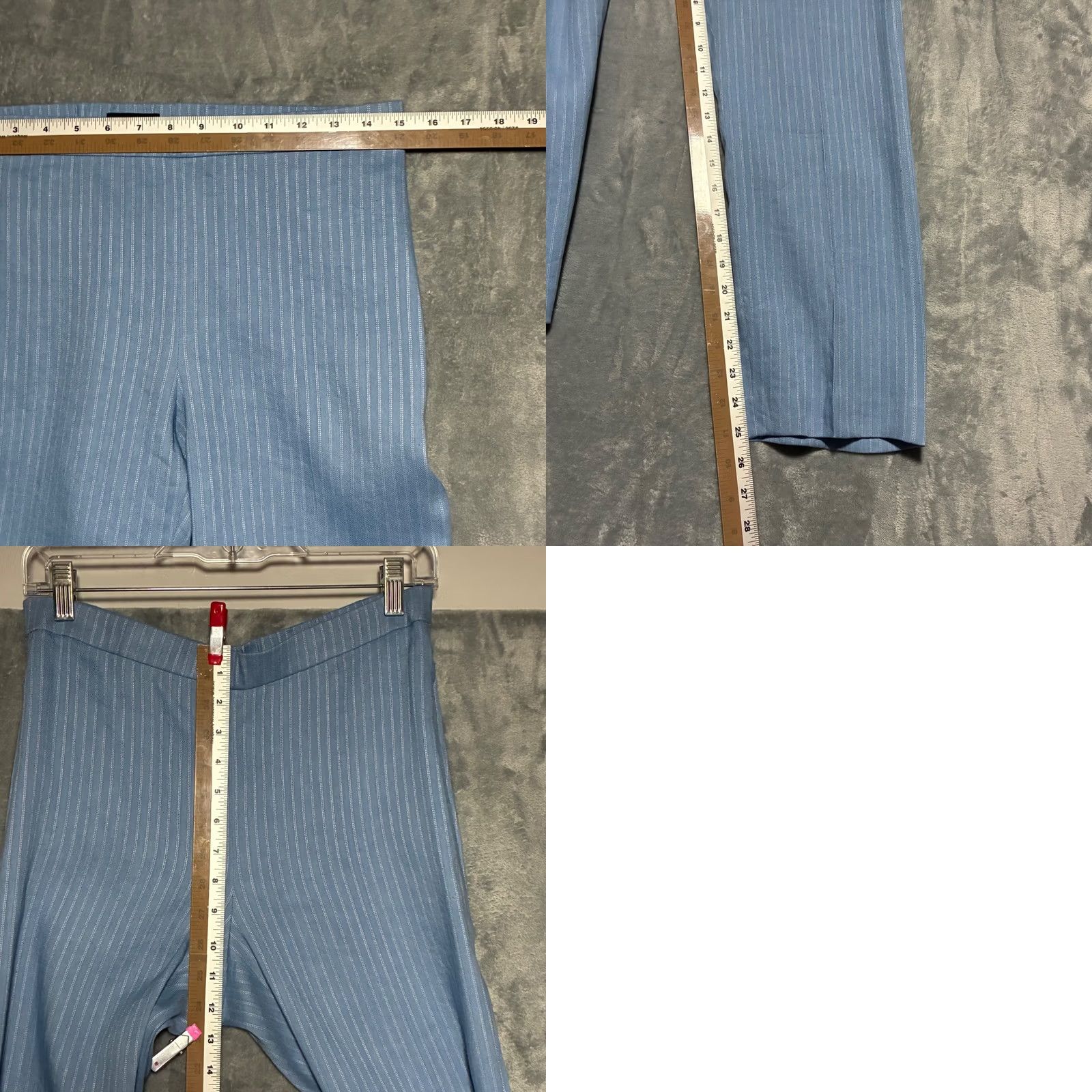 Theory Theory Linen Blend Basic Pull On Ankle Pant Womens 6 Blue Pinstripe Size 28" / US 6 / IT 42 - 8 Thumbnail