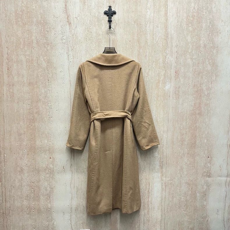 Max Mara Max Mara Camel Water Ripple Camel Fleece Belted Coat Size L / US 10 / IT 46 - 2 Thumbnail