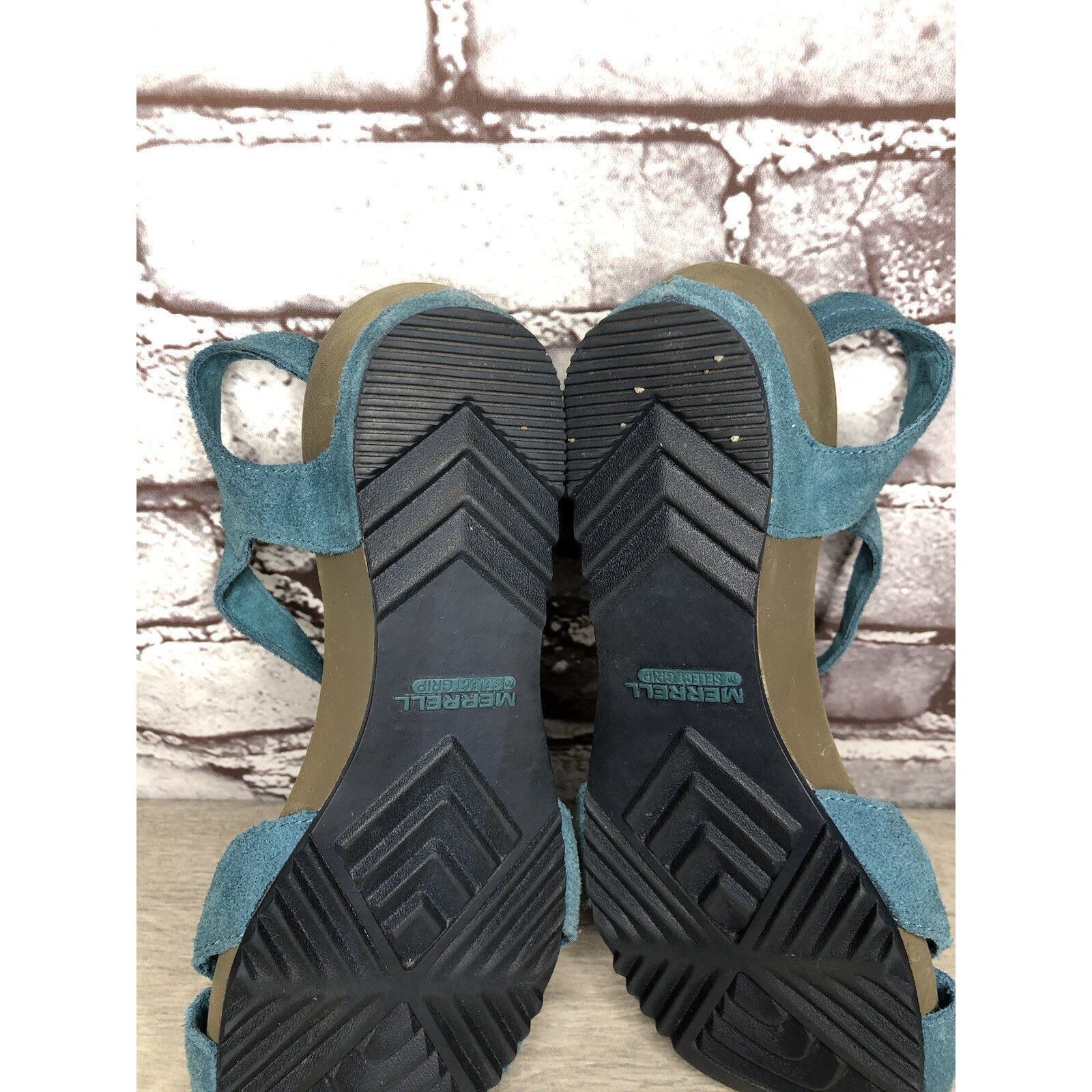 Merrell Merrell Revalli Dragonfly Blue Teal Leather Strappy Wedge Sa Size US 7 / IT 37 - 6 Thumbnail