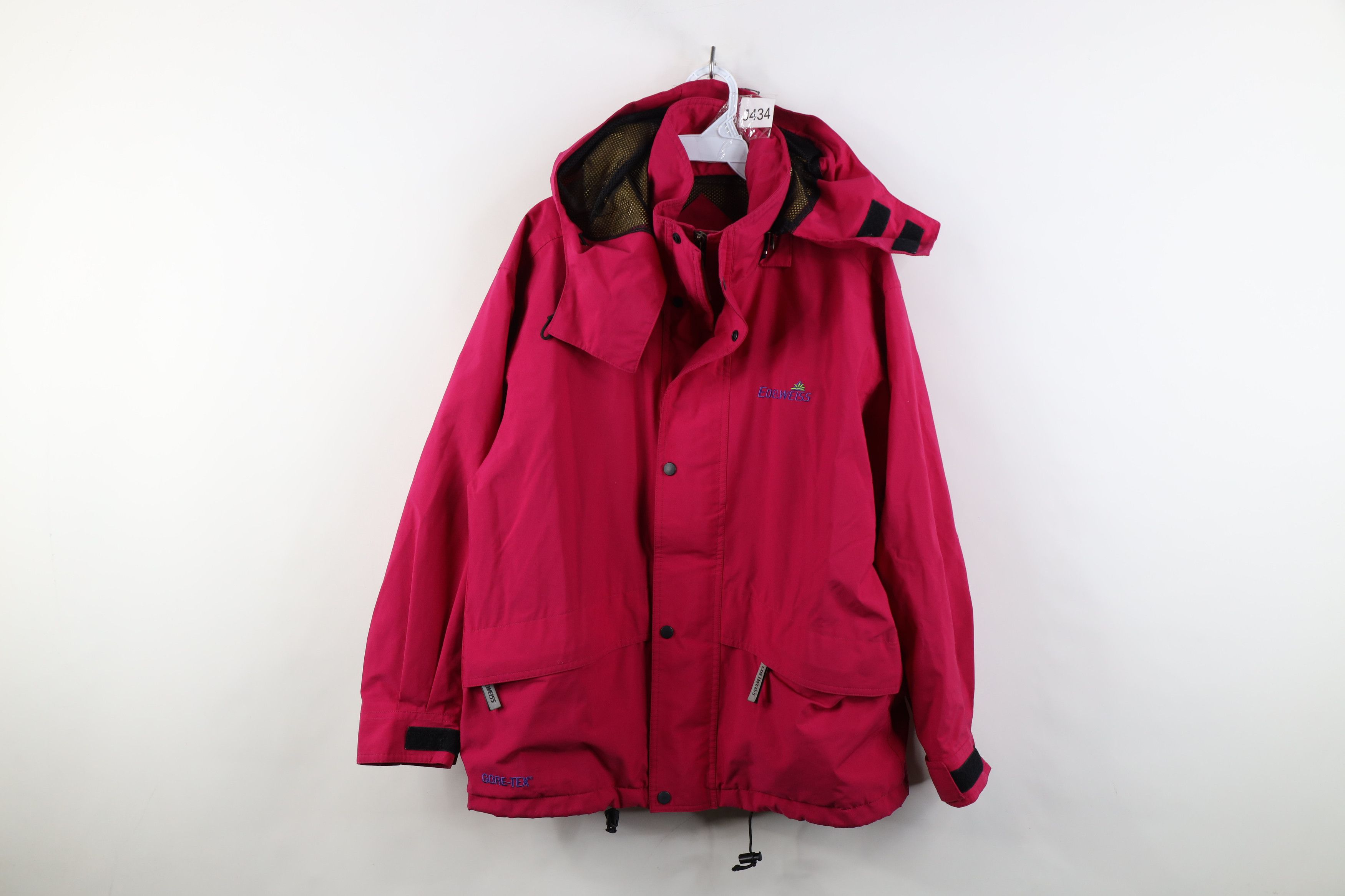 Vintage Vintage 90s Streetwear Goretex Hooded Rain Jacket Pink Size XL / US 12-14 / IT 48-50 - 1 Thumbnail