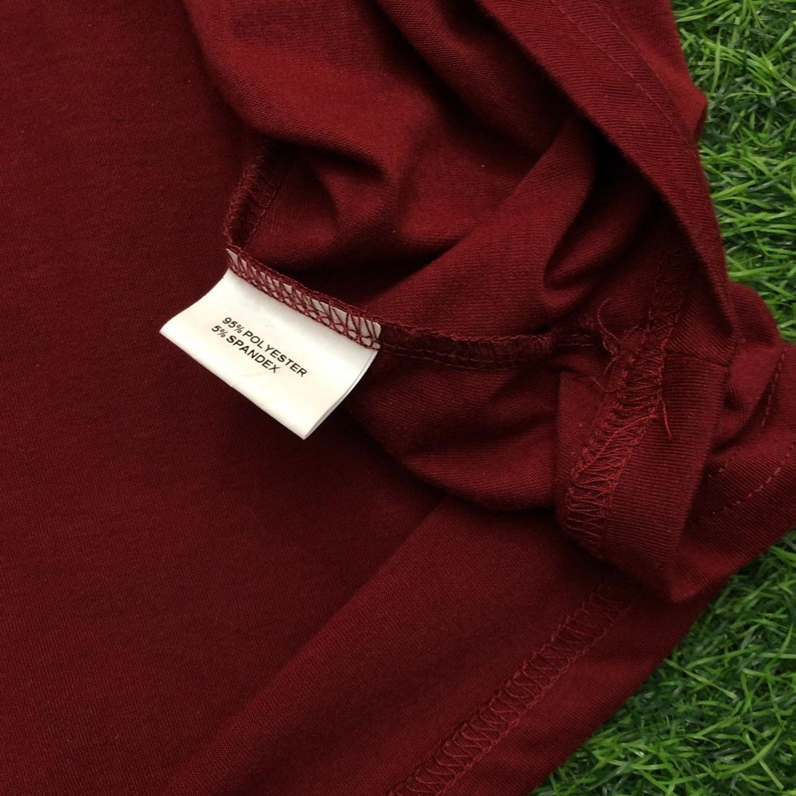 Other Women's Retro Maroon 3/4 Sleeve Blouse Gold Embellishment Size L / US 10 / IT 46 - 4 Thumbnail