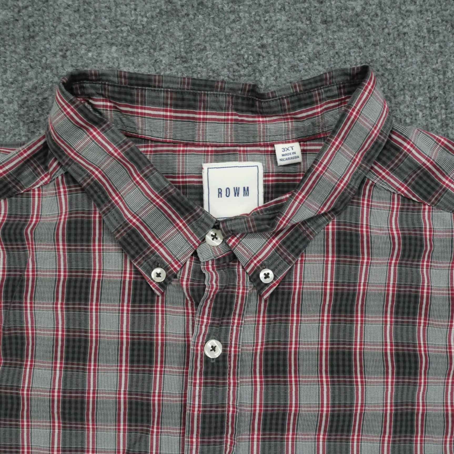 Vintage VINTAGE Rowm Shirt Mens 3XT 3XL Tall Button-Down Cotton Plaid Grey Red Casual Size US XXL / EU 58 / 5 - 2 Thumbnail