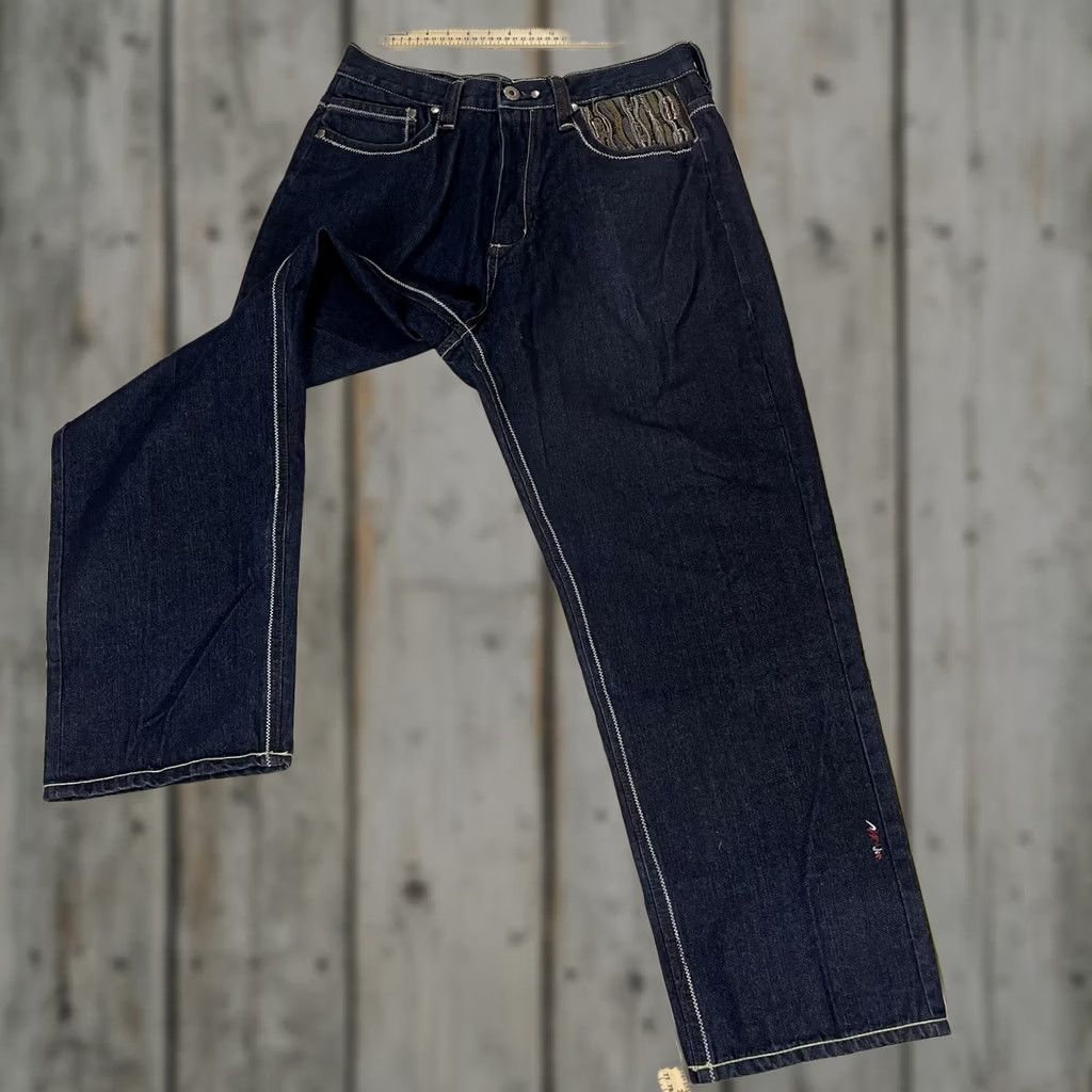 Coogi COOGI Jeans Shirt 38x34 Men 5-Pocket Knit Flap Pocket Embroidered Logo 90s Hip Hop Blue Cotton Baggy Relaxed Vintage No Size US M / EU 48-50 / 2 - 1 Thumbnail