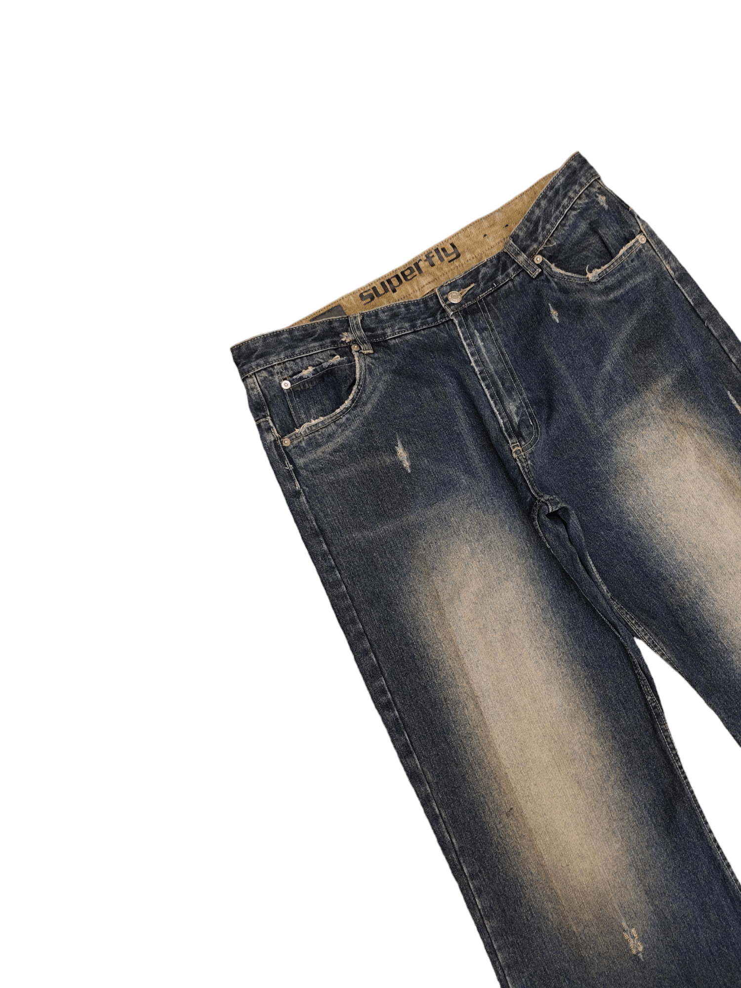 Hysteric Glamour Baggy Jeans Industrie Sand Wash Ripped Denim Wide Loose Y2k Size US 37 - 5 Thumbnail