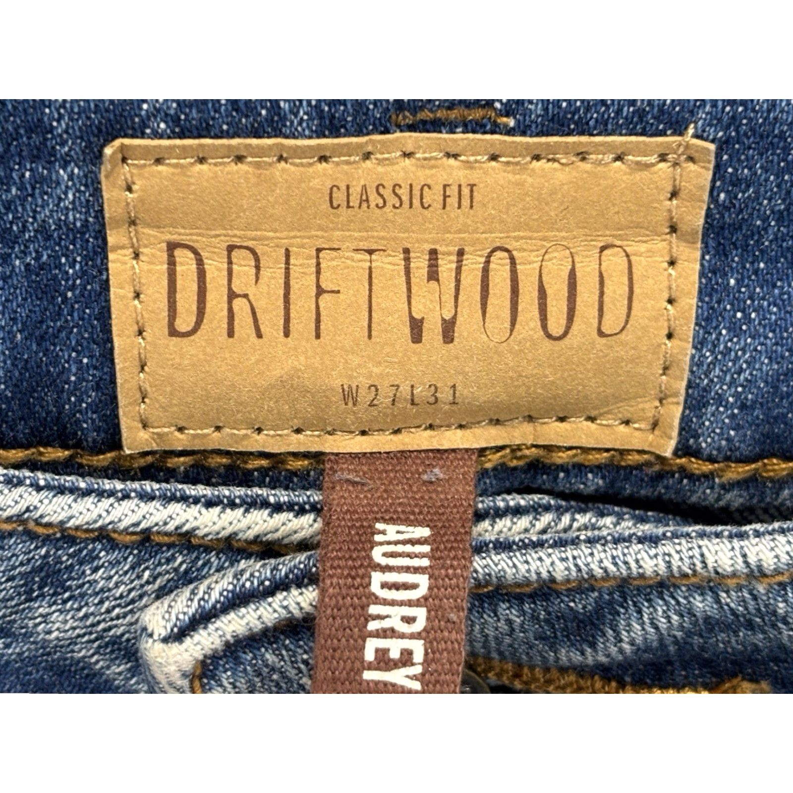 Vintage Driftwood Jeans Womens 27 Straight 28x31 Blue Embroidered Logo Pockets Regular Denim Cotton Blend Cut Read Size 28" / US 6 / IT 42 - 6 Thumbnail