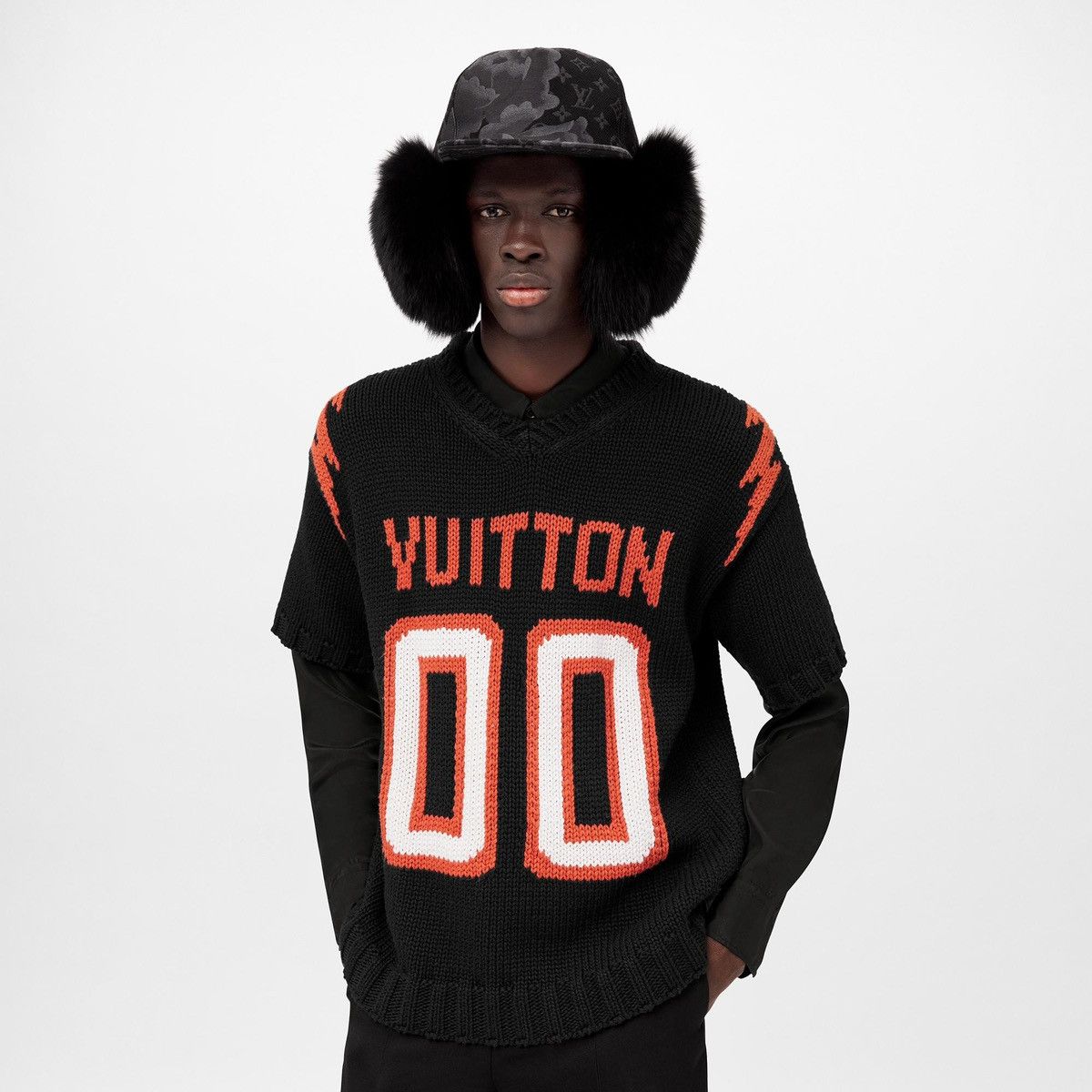 Louis Vuitton Chunky Intarsia Football Sweater