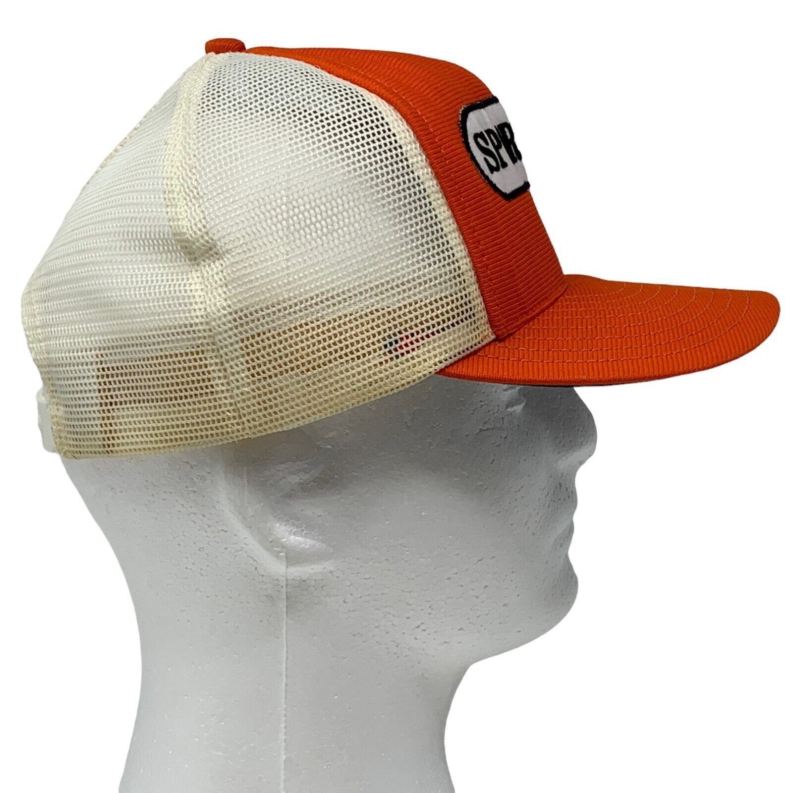 Vintage Vintage 80s Sportsmans Trucker Hat Baseball Cap Orange USA Size ONE SIZE - 6 Thumbnail