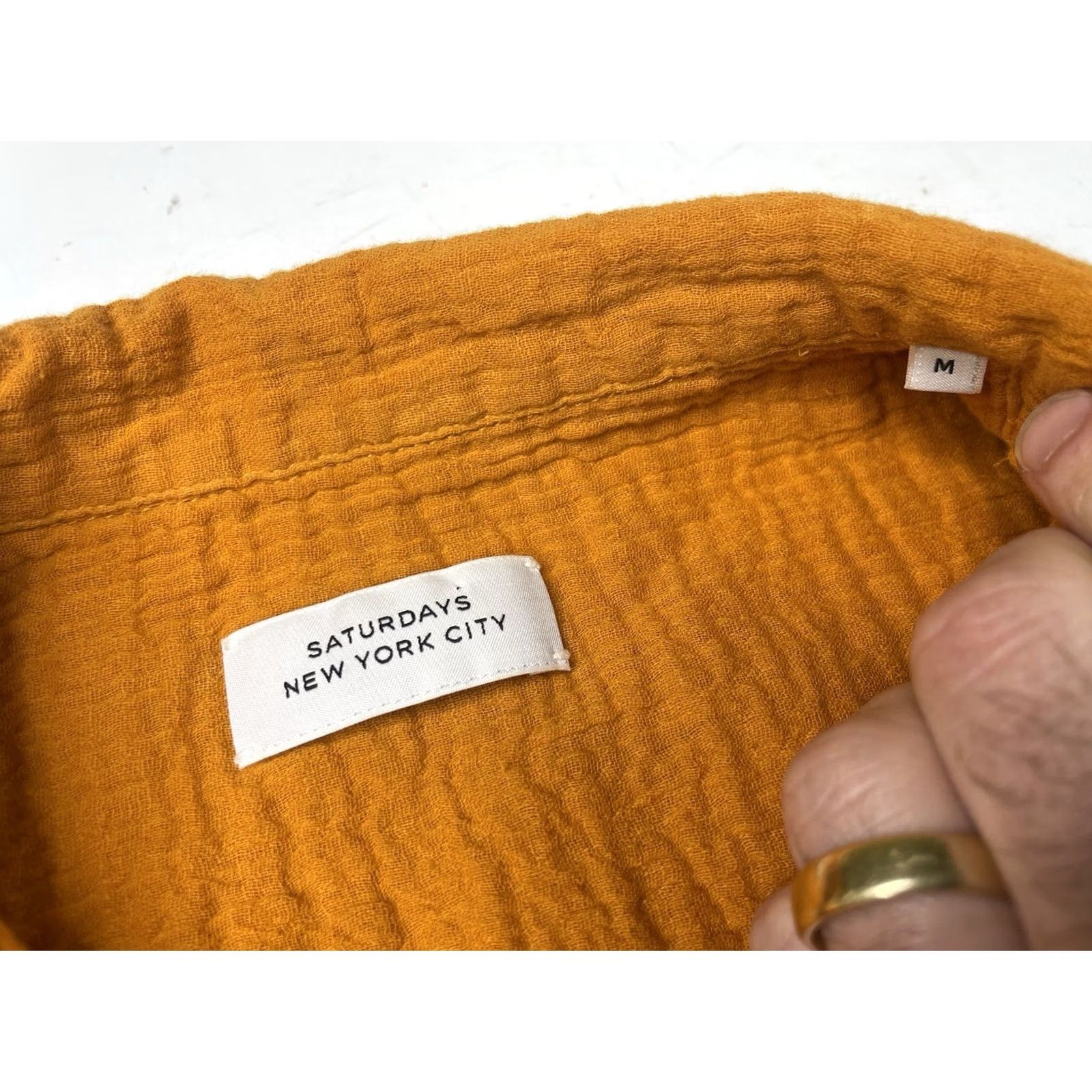 Saturdays NYC Saturdays NYC Marco Camp-Collar Cotton-Gauze Shirt Orange Mens Medium Size US M / EU 48-50 / 2 - 3 Thumbnail