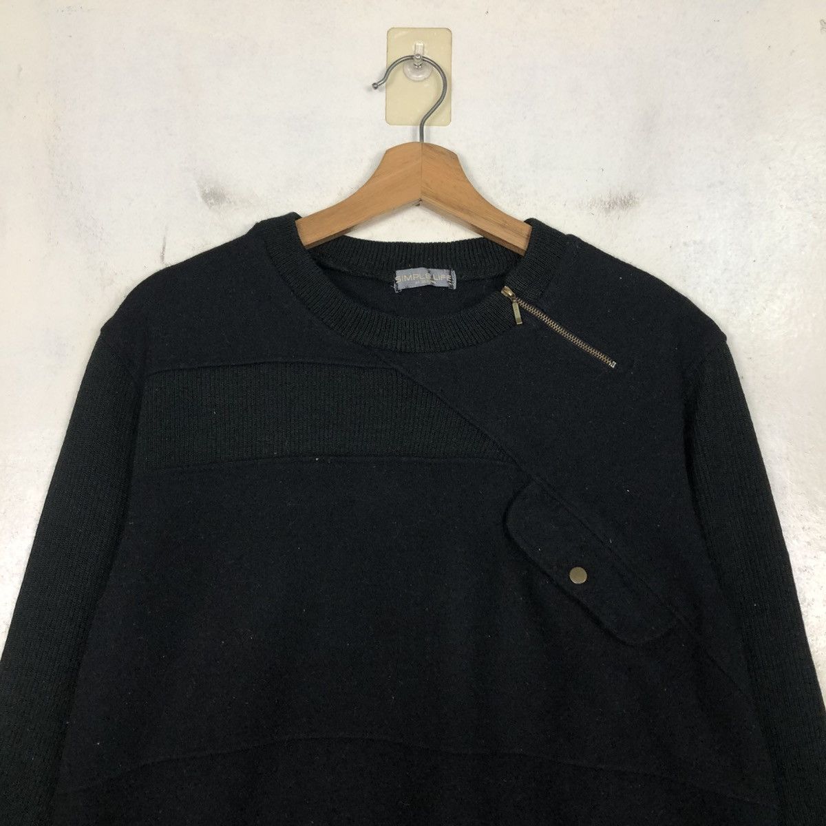 Issey Miyake 📌Vintage Sweatshirt Rich Black Asymmetrical Simple Life Size US M / EU 48-50 / 2 - 5 Thumbnail