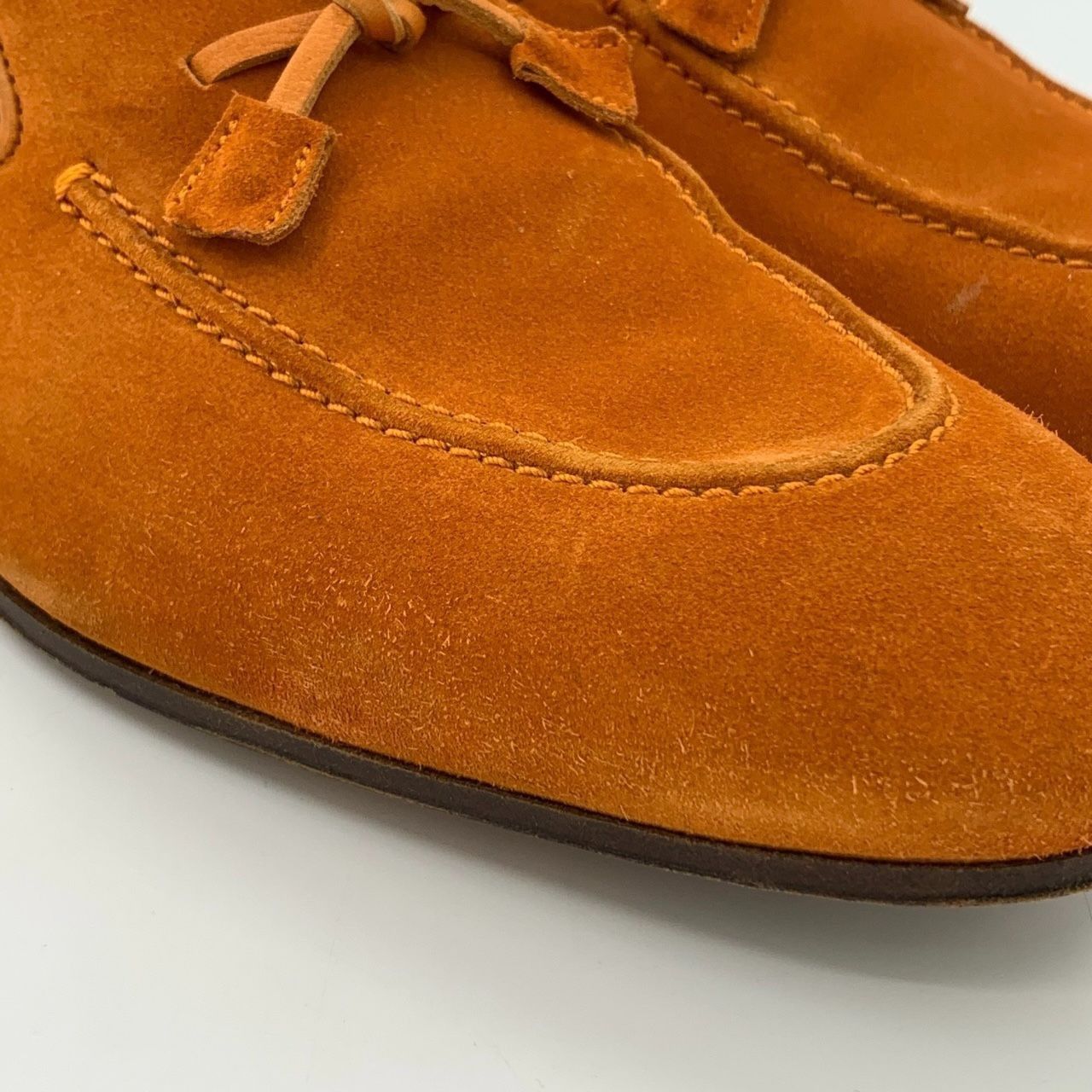Hermes Hermès Mens Orange Suede Tassel Loafers Size 42 Size US 9 / EU 42 - 8 Thumbnail