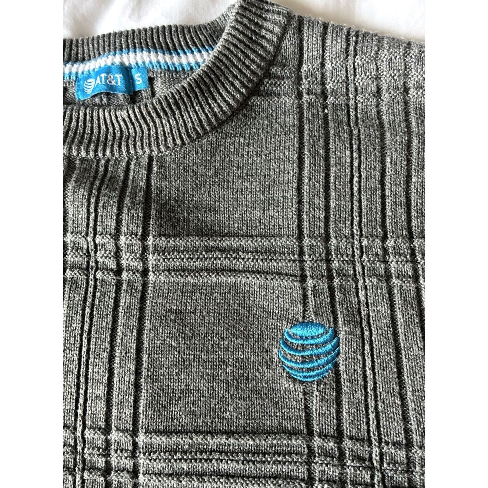 Vintage AT&T Logo Sweater Pullover | Men’s S | Gray Knit Crew Neck Long Sleeve Workwear Casual Pullover Shirt Size US S / EU 44-46 / 1 - 4 Thumbnail