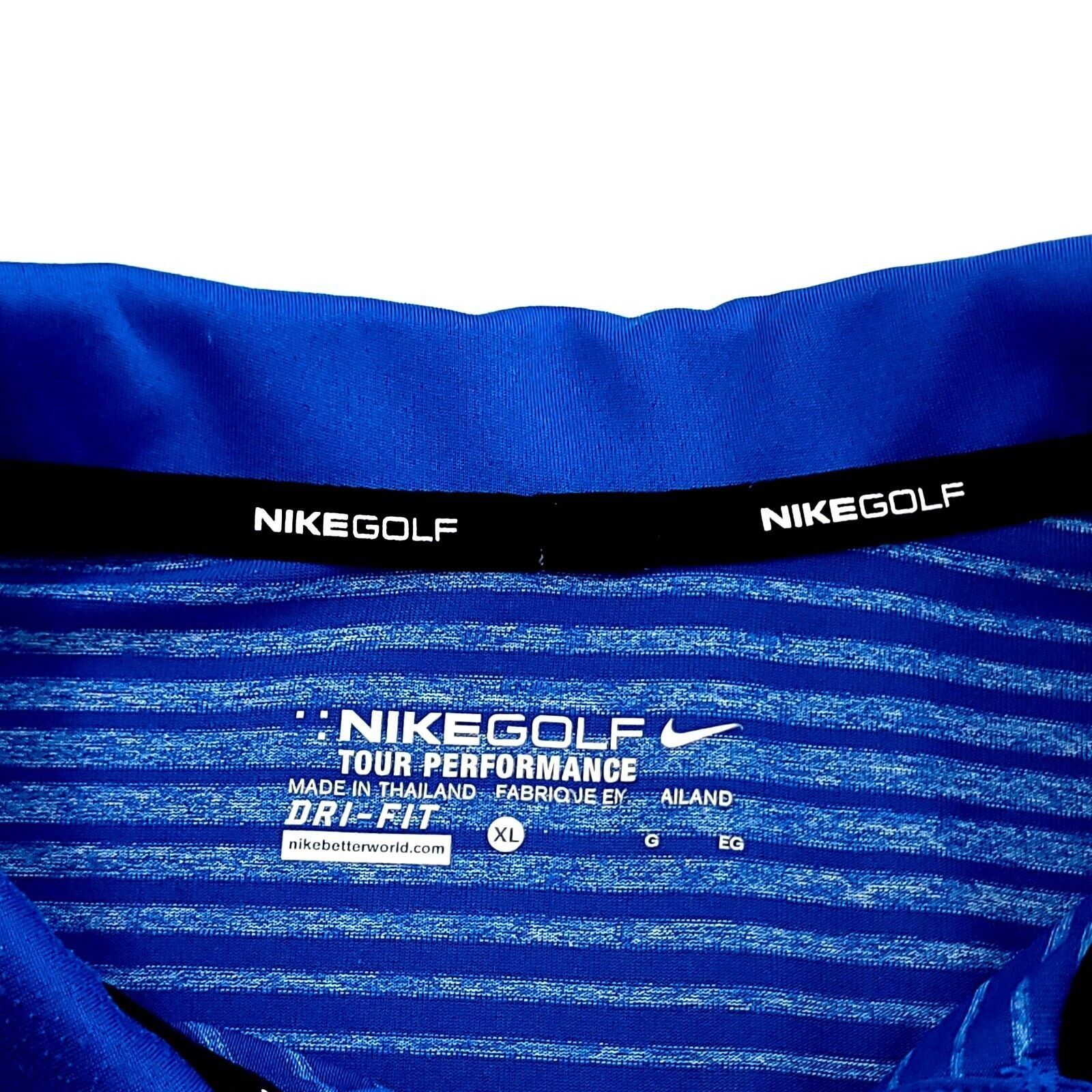 Nike Nike Golf Tour Performance Dri-Fit Blue Striped Collared XL Size US XL / EU 56 / 4 - 9 Thumbnail