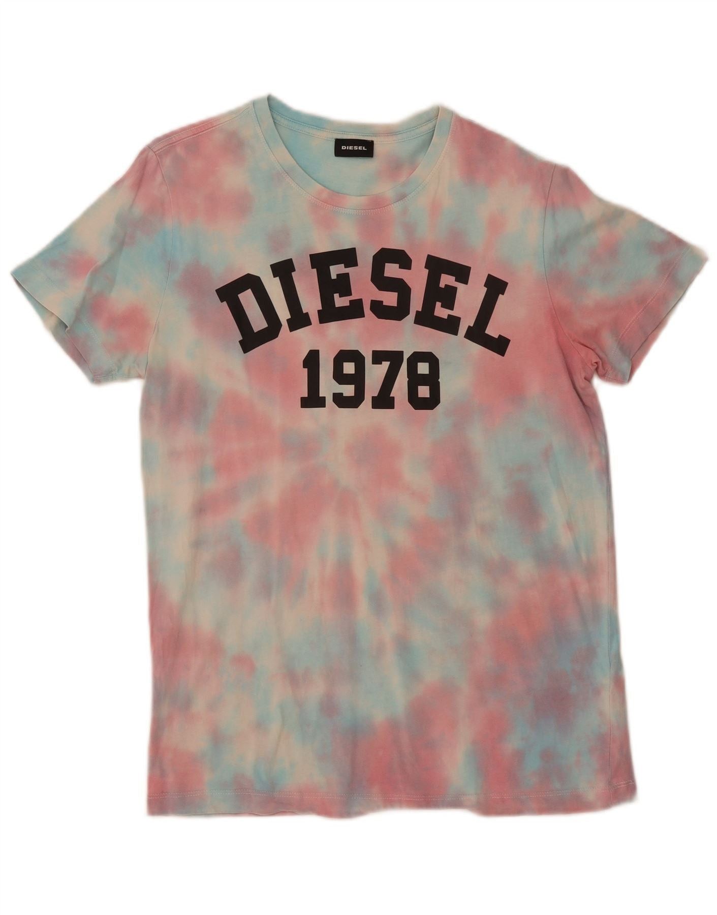 Diesel Mens Graphic T-Shirt Top Medium Multicoloured Tie Dye Cotton Size US M / EU 48-50 / 2 - 1 Thumbnail