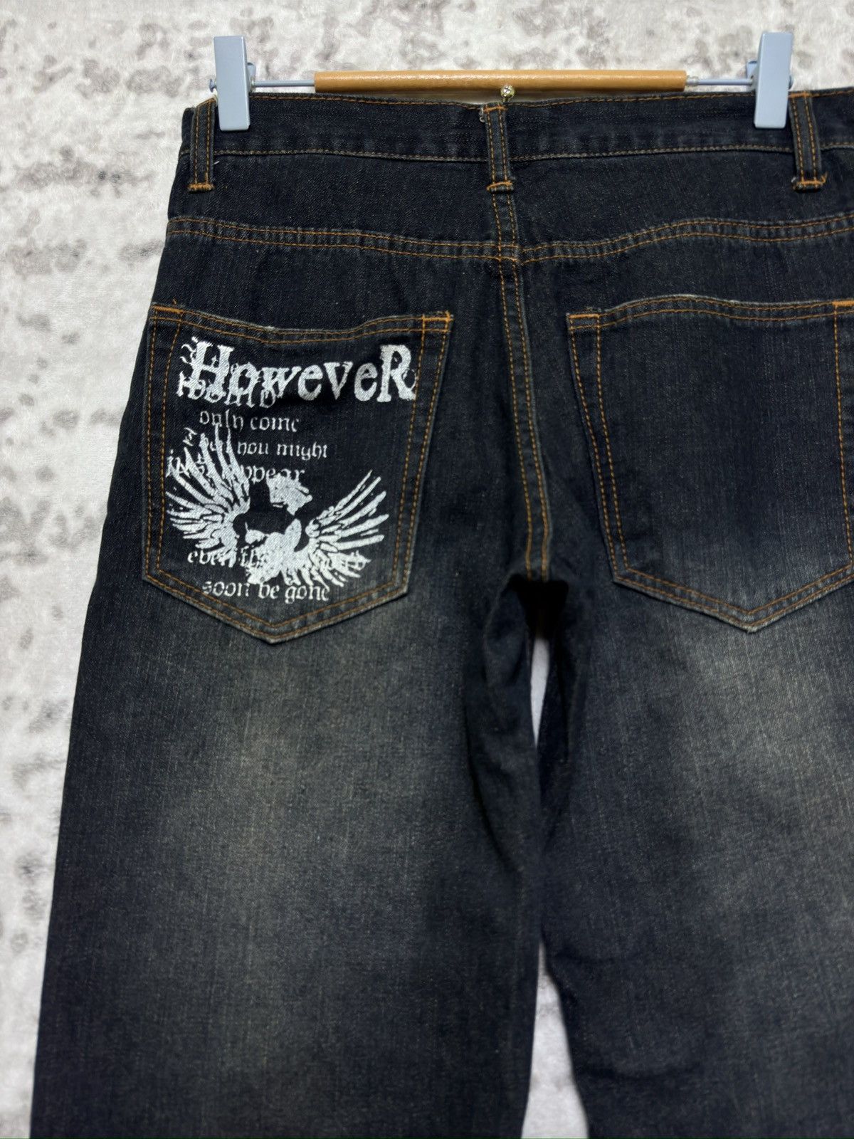 Hysteric Glamour Vintage Nylaus Printed Poem Acid Wash Denim Jeans Y2K Japan Size US 29 - 10 Thumbnail