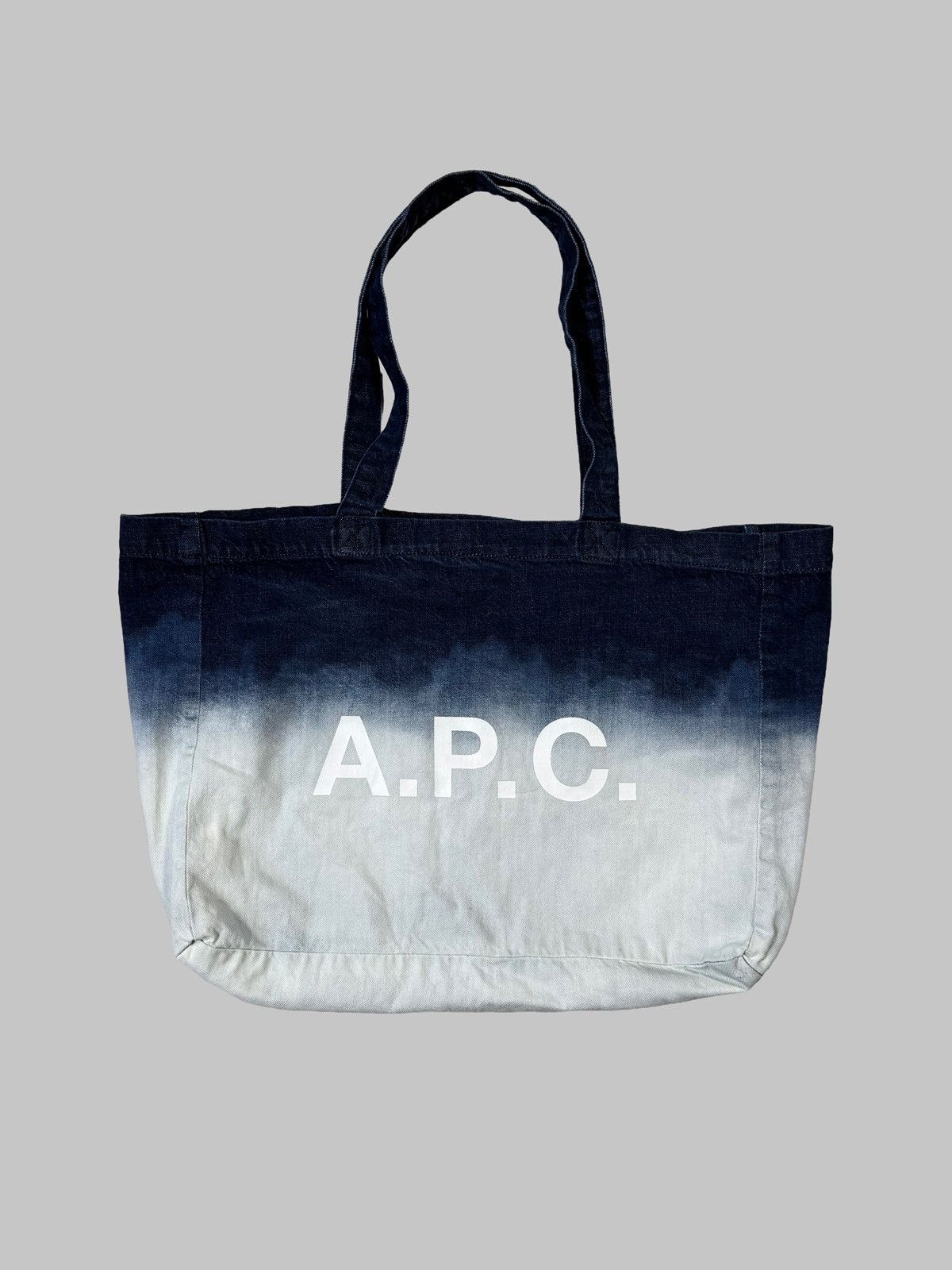 A.P.C. Chic Minimalist Denim Canvas Tote Designer Handbag