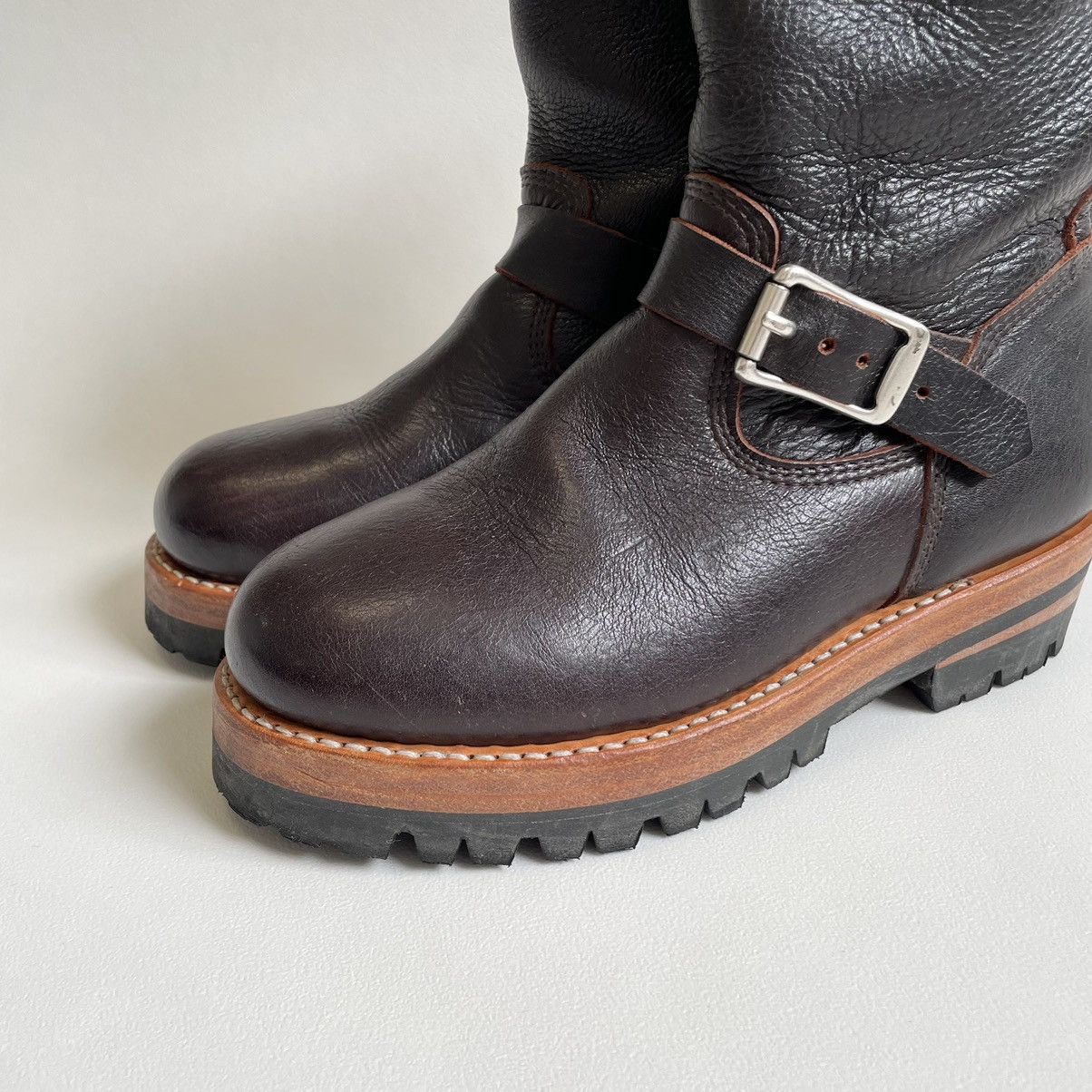 DENIM TEARS × Our Legacy ‘Corrall’ Oxblood Leather Engineer Boots Size US 9 / IT 39 - 7 Thumbnail