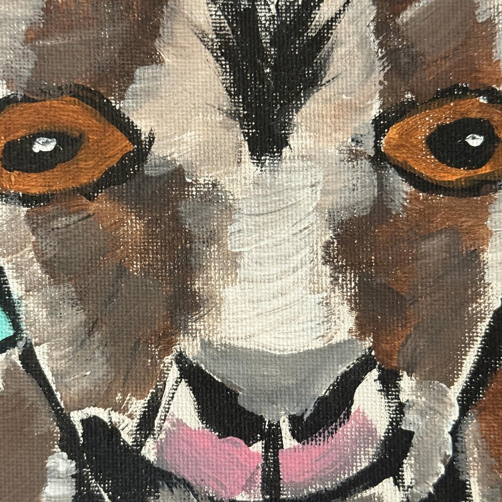 Designer “Goat Giggles” acrylic on canvas 14x11 (2021, keanre) Size ONE SIZE - 2 Thumbnail