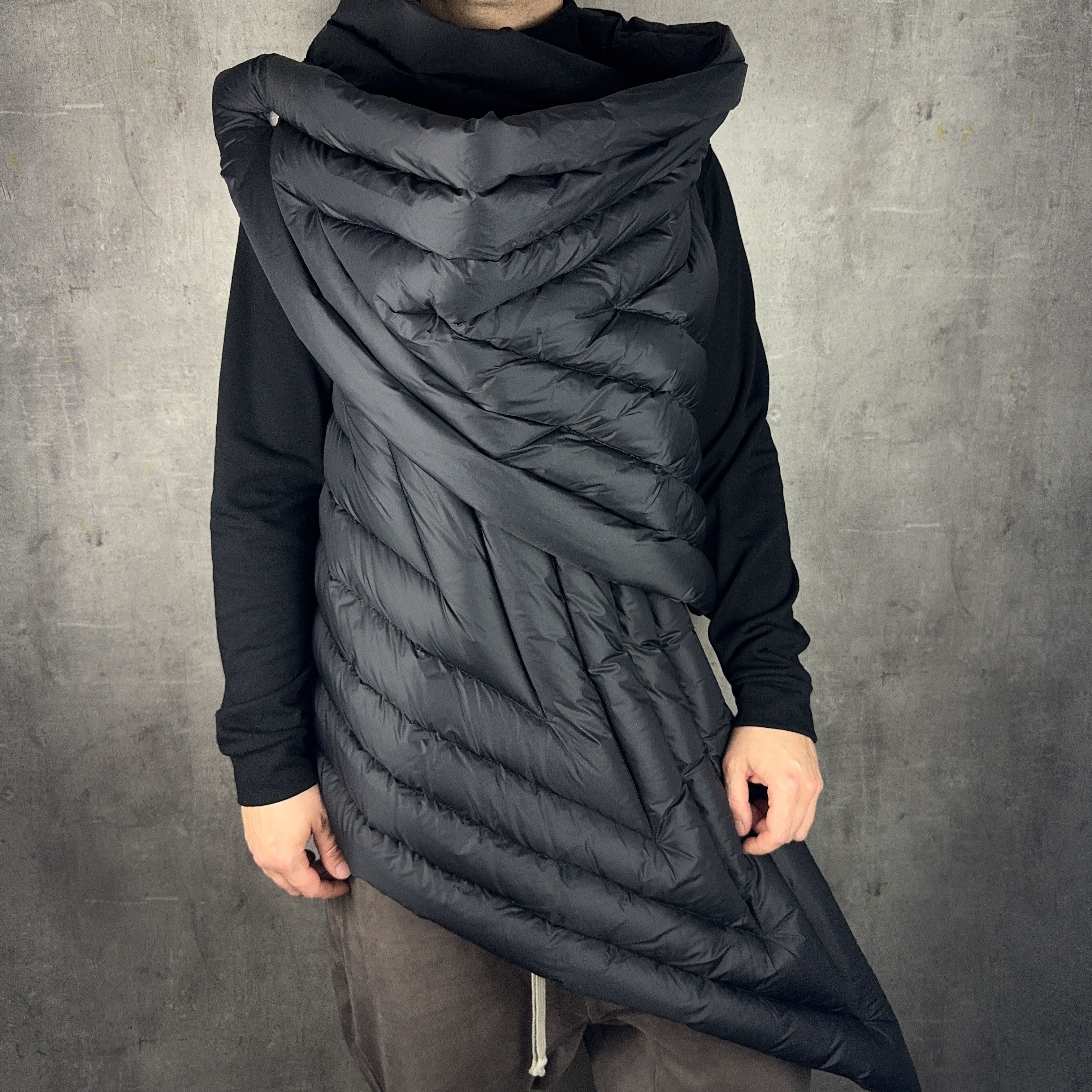 Rick Owens RICK OWENS FW23 Luxor Gleam Scarf Down Vest Gilet Size US M / EU 48-50 / 2 - 1 Thumbnail
