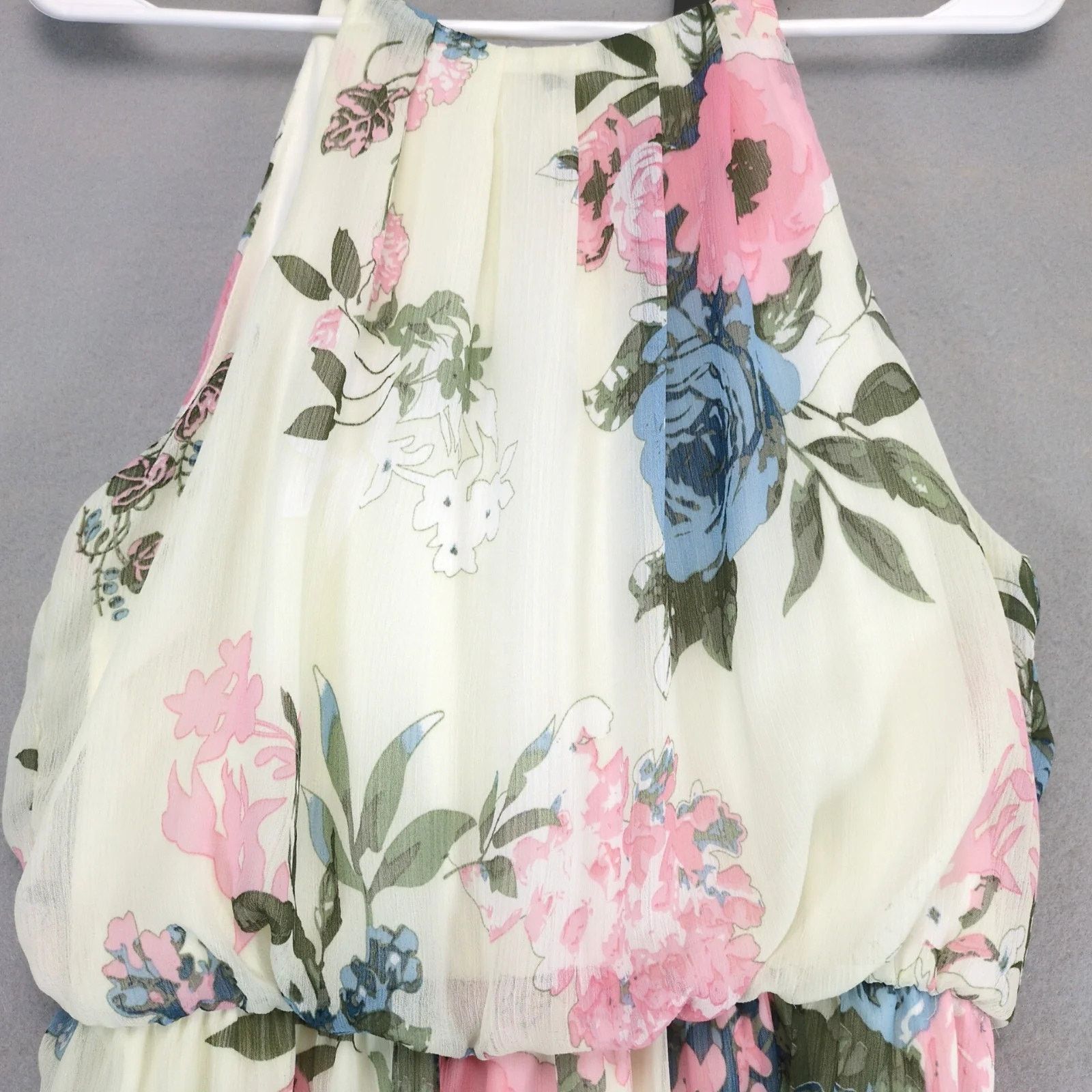 Other Papaya Floral Halter Maxi Dress Sz M Blouson Sheer Lined Size M / US 6-8 / IT 42-44 - 9 Thumbnail