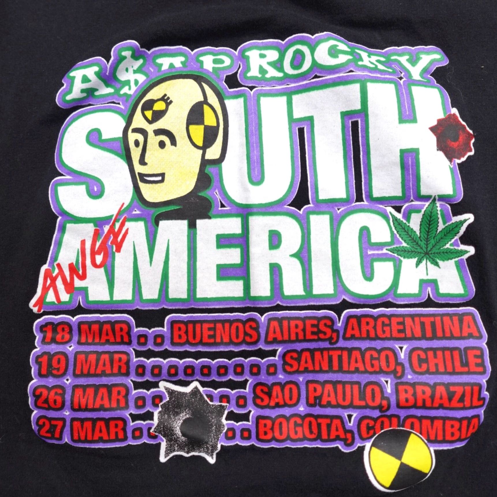 Vintage VINTAGE ASAP Rocky T-shirt Medium Black South American Tour Official Shirt Mens M Black Cotton Crew Neck Short Sleeve Size US M / EU 48-50 / 2 - 2 Thumbnail