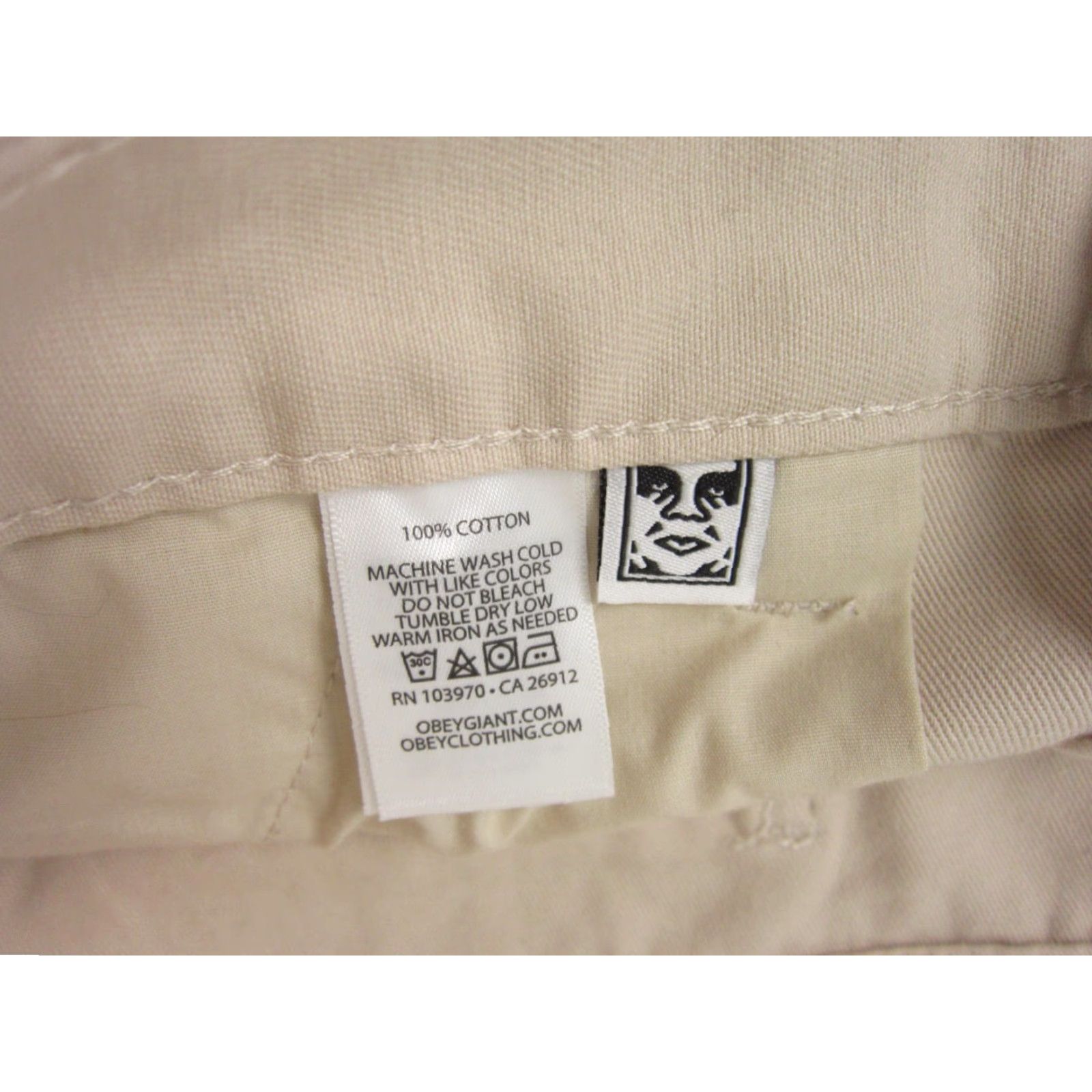 Obey OBEY Pants Women's 32 Beige Twill Carpenter Baggy 90s Style Front Straight Leg Casual Pants Mens? Size 24" / US 00 / IT 34 - 7 Thumbnail