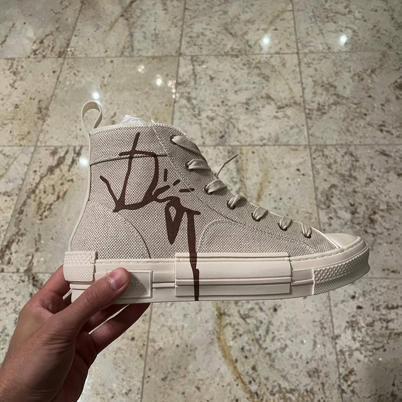 Dior × Travis Scott o1rshd1 Cactus Jack B23 High Top Logo Sneakers in Off White Size US 9 / EU 42 - 14 Thumbnail