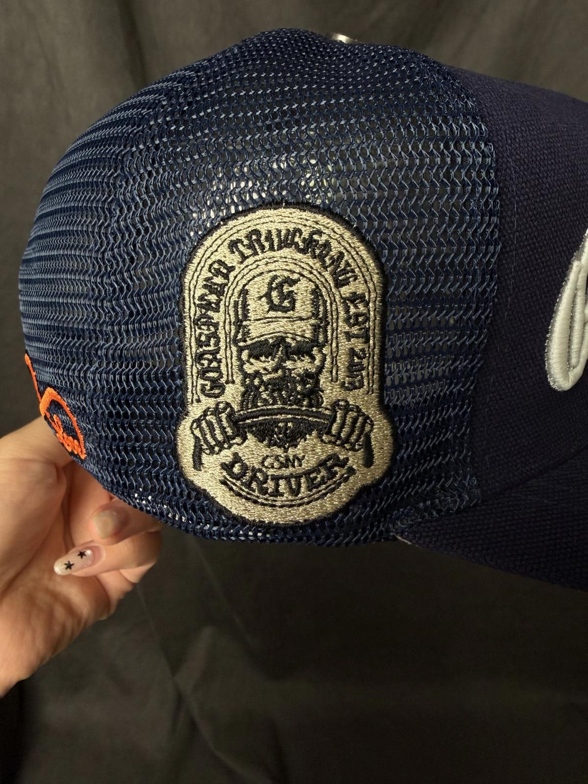 Godspeed Deadstock Y2k Godspeed GS Forever Trucker Snapback Hat Navy Size ONE SIZE - 6 Thumbnail