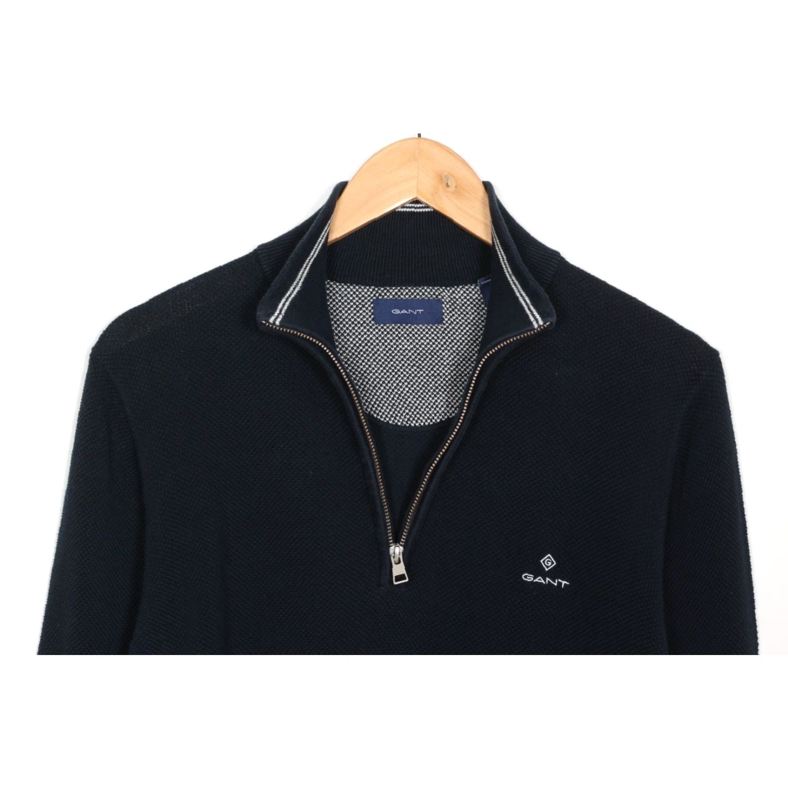 Gant GANT Cotton Pique Half Zip Jumper Men L Blue VR3526 Size US L / EU 52-54 / 3 - 3 Thumbnail