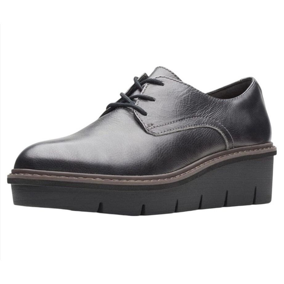 Clarks CLARKS / Airabell / Womens / Tye Oxford / Gunmetal / Leather Size US 12 / IT 42 - 2 Thumbnail
