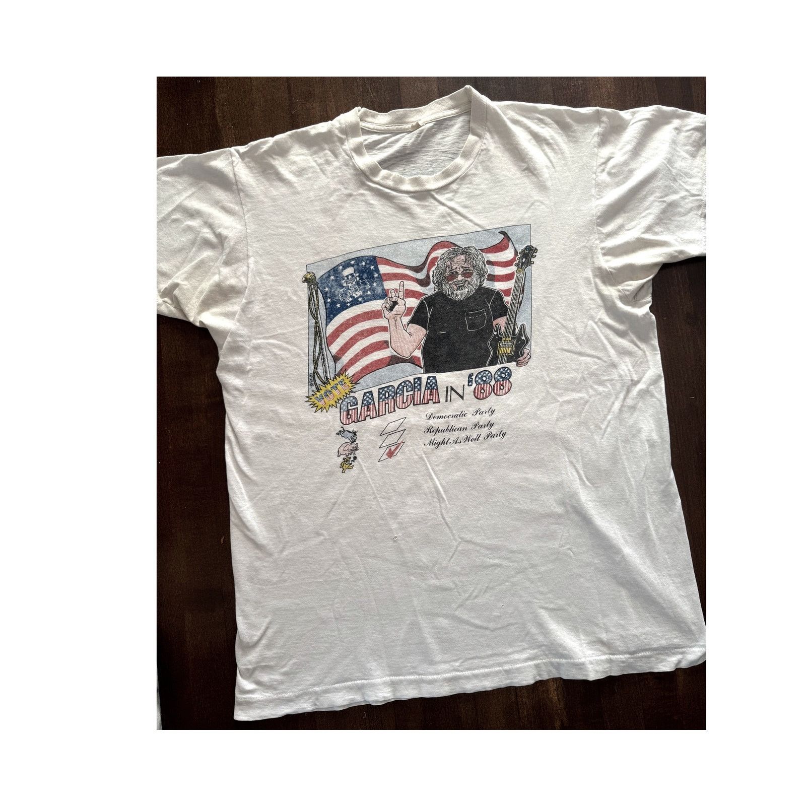 Grateful Dead Vtg Garcia in '88 "Might As Well Party" Grateful Dead Tee Size US XL / EU 56 / 4 - 1 Thumbnail