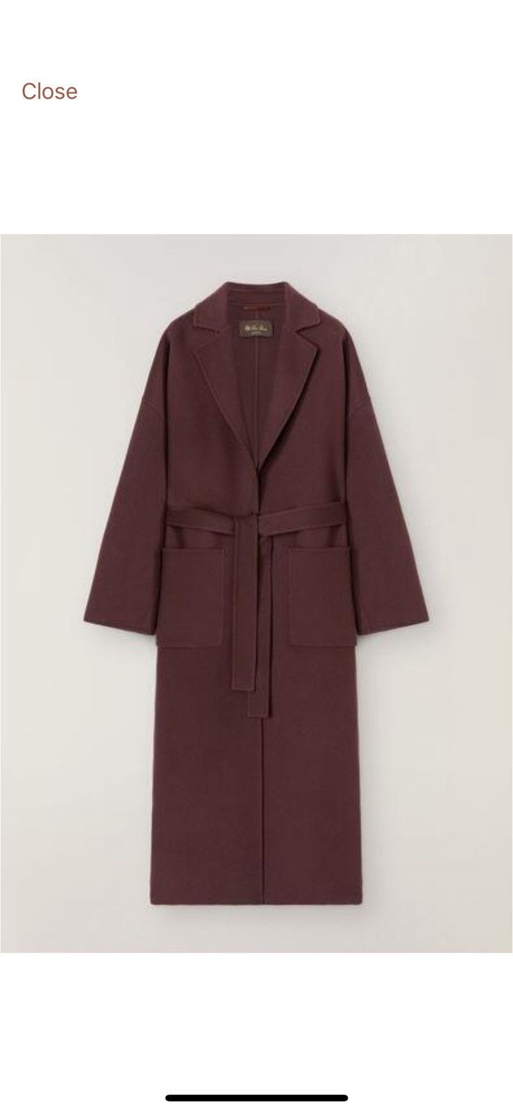 image of Loro Piana O1Loc1C0124 Dressing Gown Coat In Brown, Women's (Size XL)