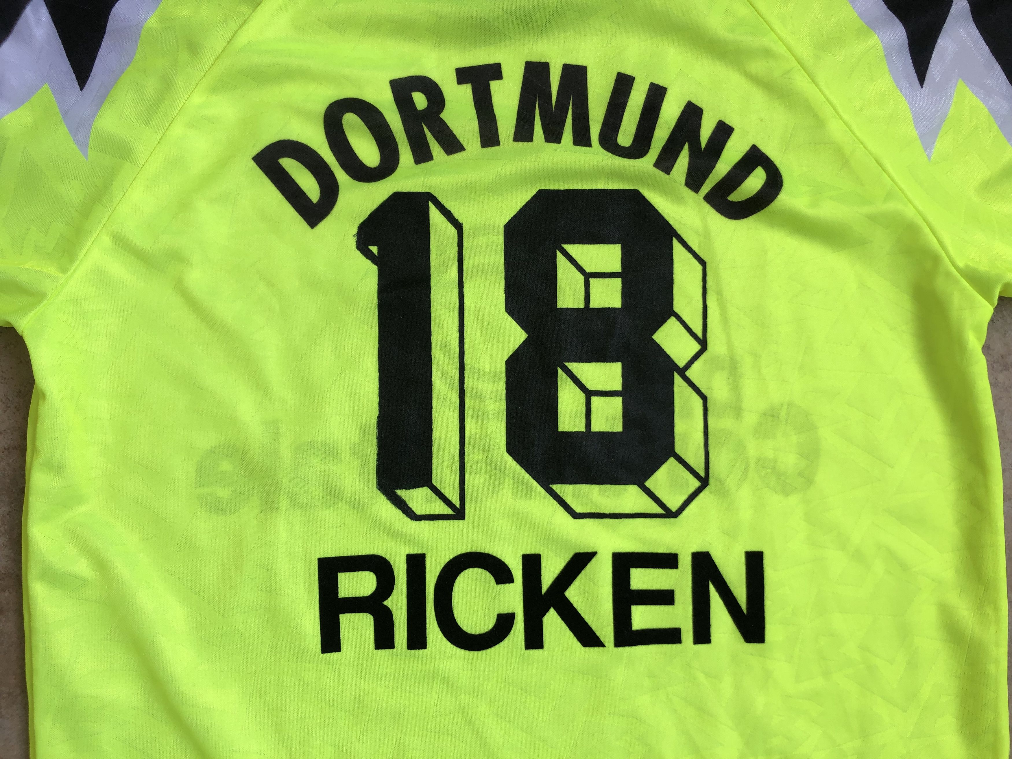 Nike Borussia Dortmund Home Football Shirt 1995-1996 #18 Ricken Size US L / EU 52-54 / 3 - 15 Thumbnail