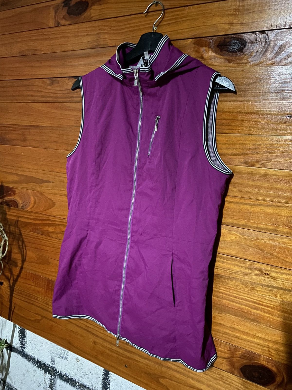 Lanvin 🧥 Lanvin Sport Sleeveless Hooded Vest | Magenta Windbreaker Size M / US 6-8 / IT 42-44 - 4 Thumbnail