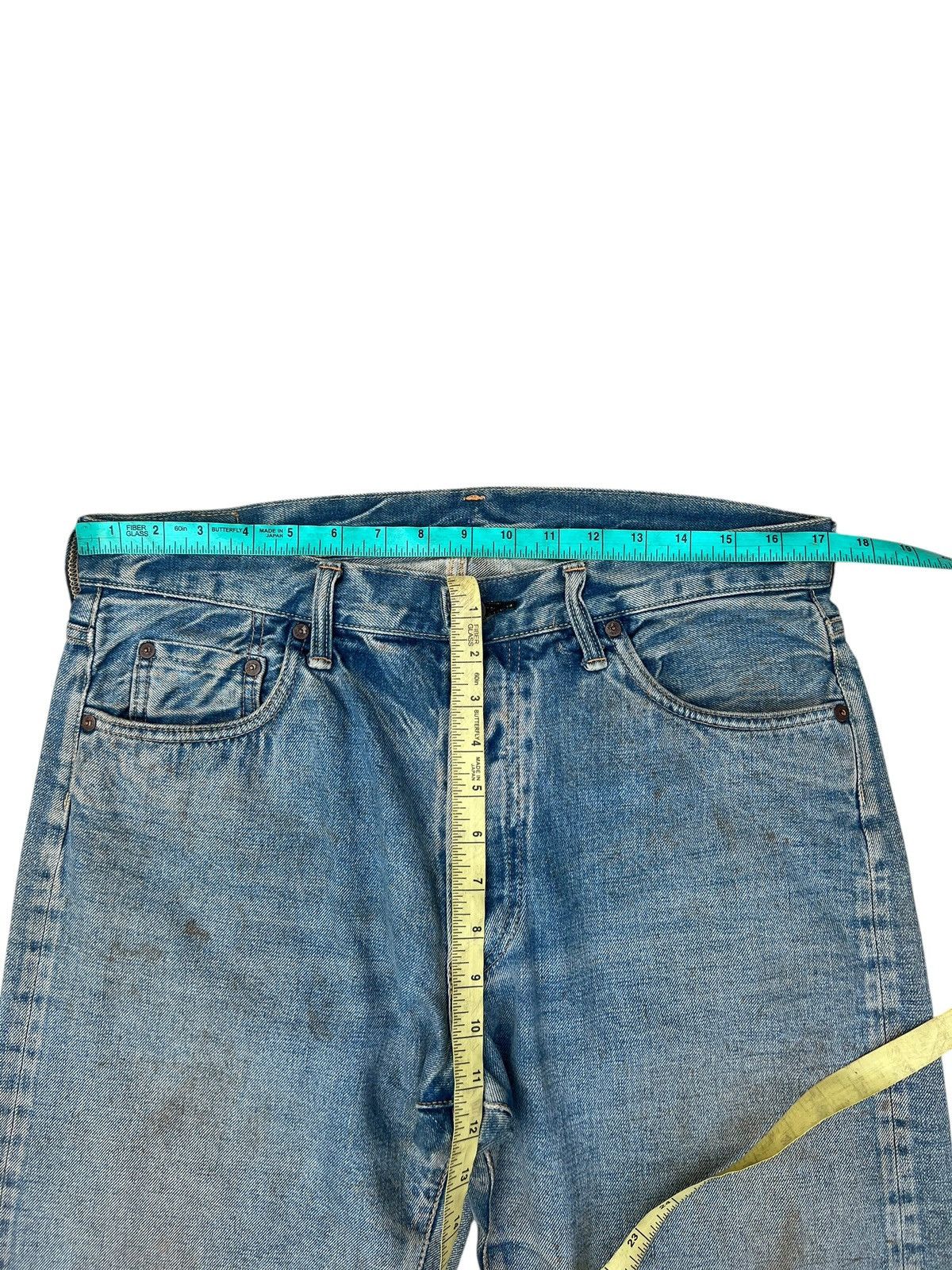 Johnbull Vintage 90s Sewing Chop Johnbull Stain Denim Selvedge Jeans Size US 34 / EU 50 - 4 Thumbnail