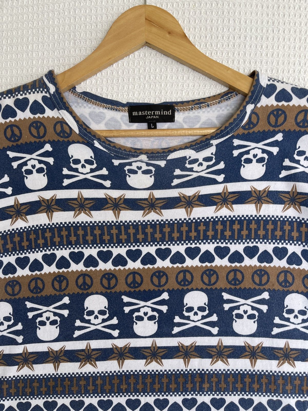 Japanese Brand Last Drop🔥Rare🔥Vintage Mastermind Skull All Over Print Tee Size US L / EU 52-54 / 3 - 9 Thumbnail