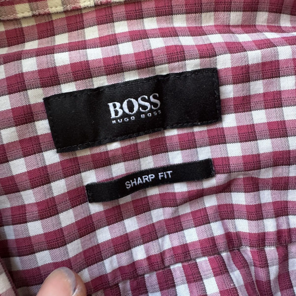 Hugo Boss Hugo Boss Sharp Fit Checkered Dress Shirt Size US M / EU 48-50 / 2 - 4 Thumbnail