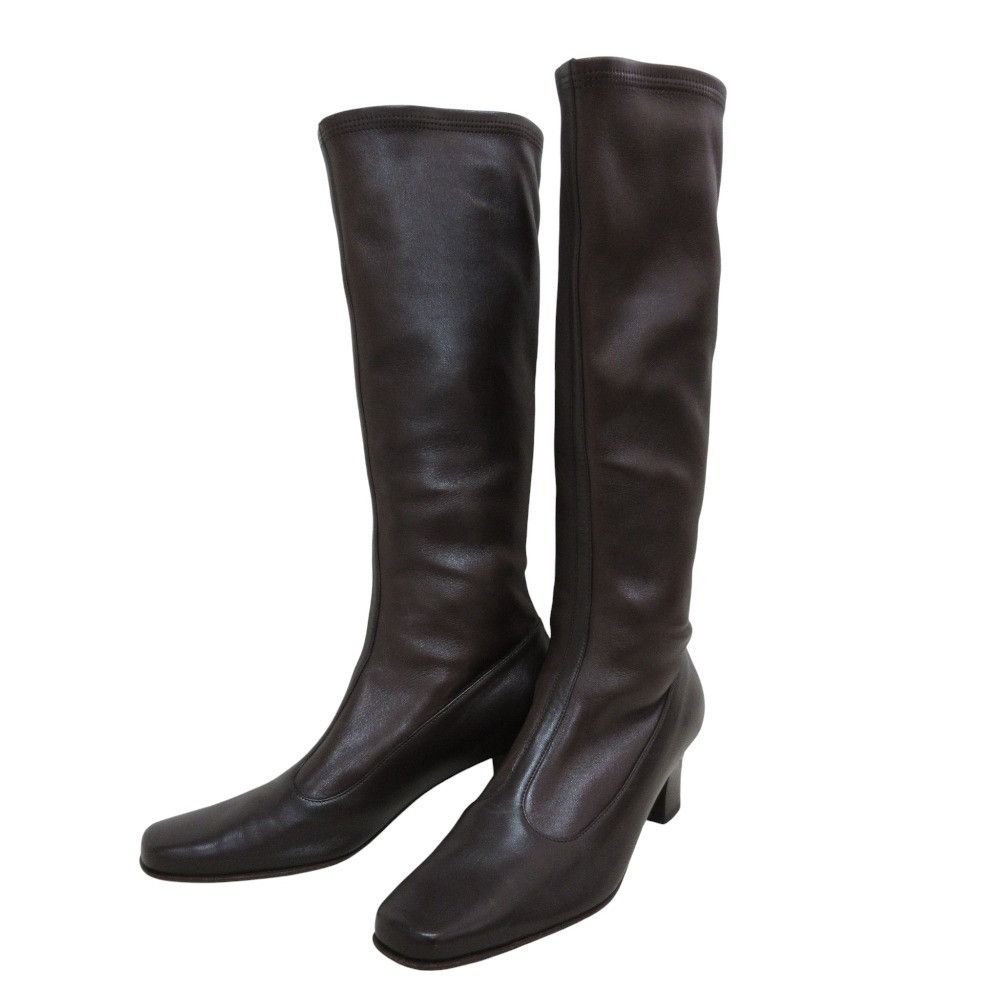 Salvatore Ferragamo Salvatore Ferragamo Salvatore Ferragamo Leather Long Boots Leather Shoes DUTY FREE for USA Size ONE SIZE - 1 Thumbnail