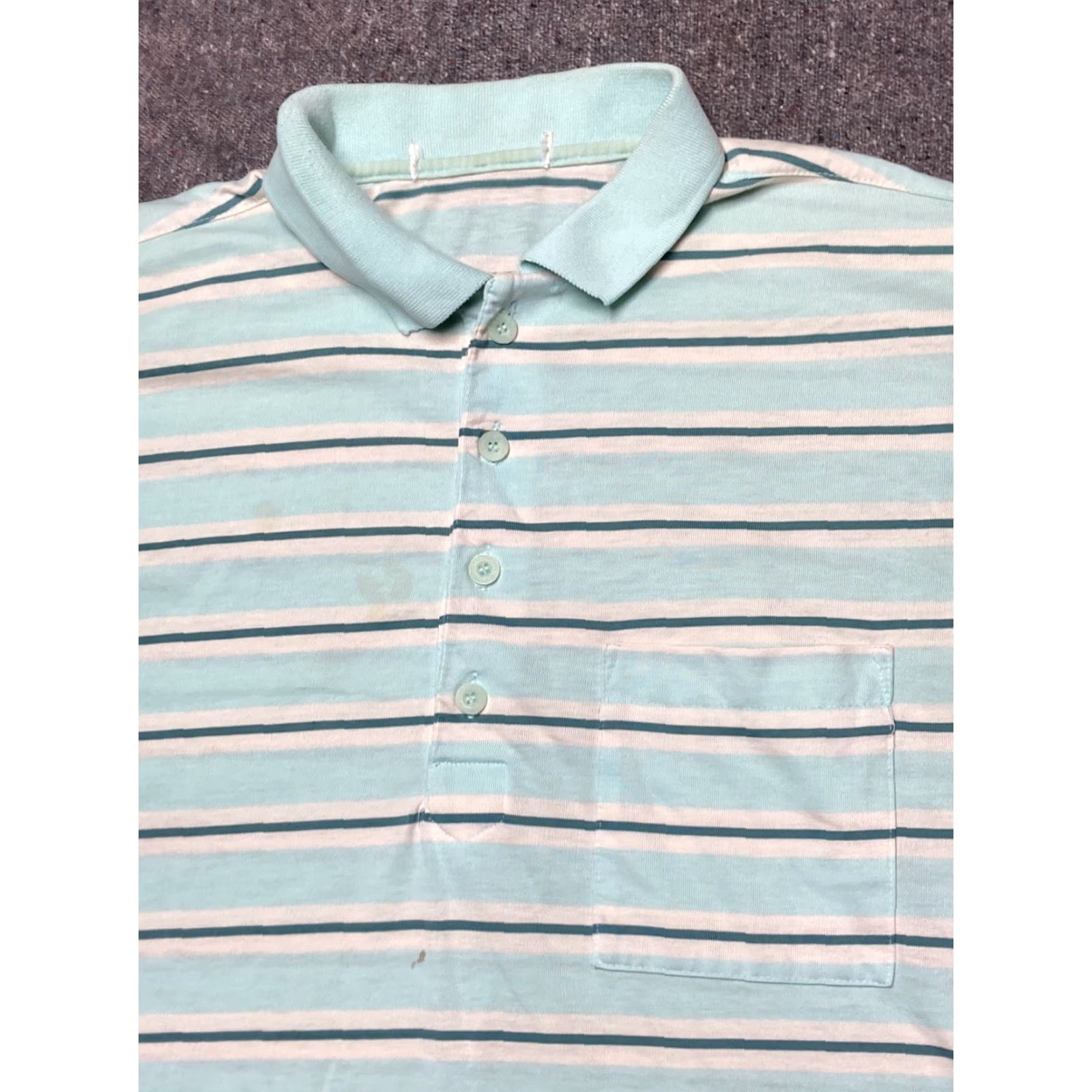 Levi's VINTAGE Levi’s Button-Up Shirt Striped Light Blue Collared Cotton Large 70s Men Shirt Mens Regular Short Sleeve Size US L / EU 52-54 / 3 - 2 Thumbnail