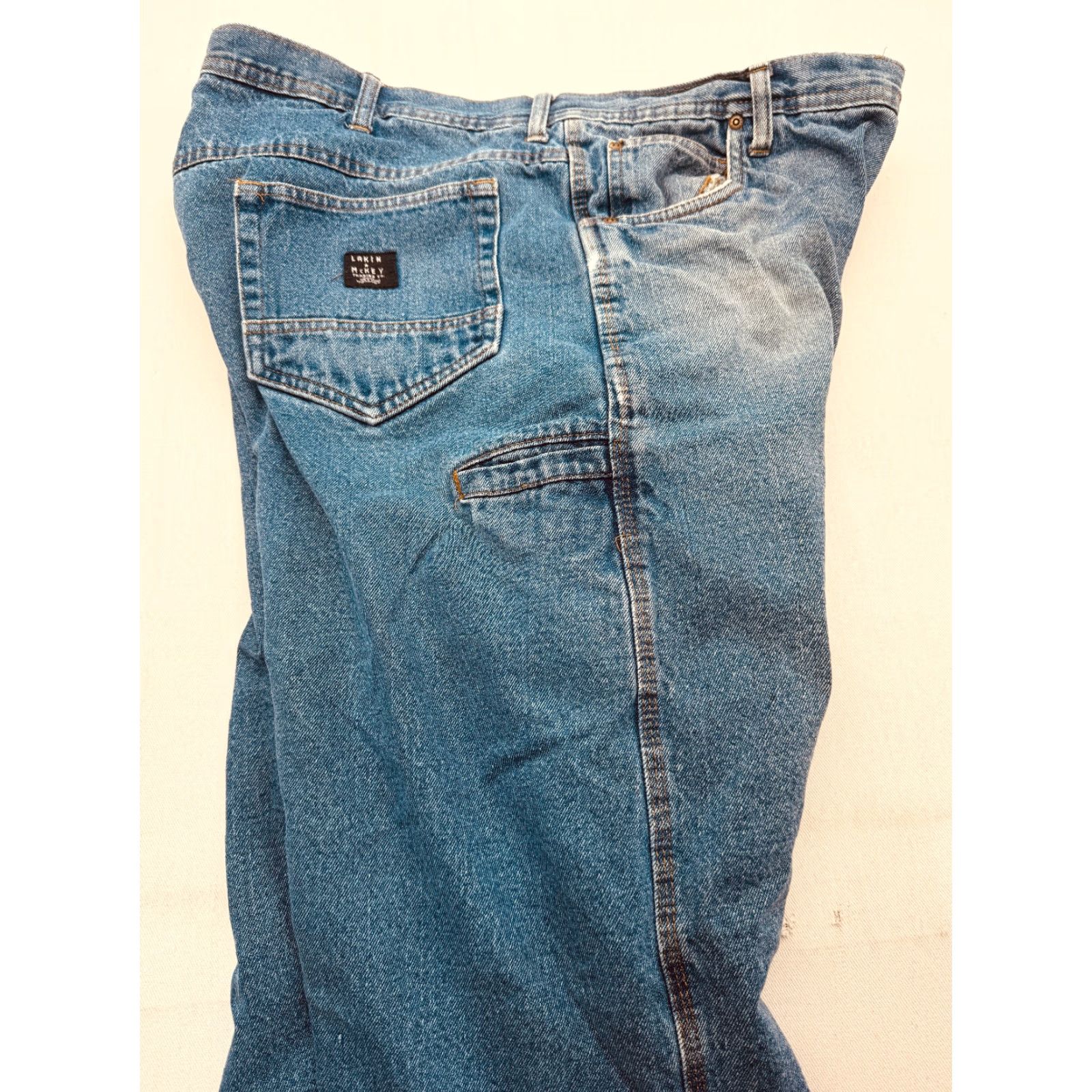 Vintage Lakin & McKey by Key Mens 40x30 Flannel Lined Carpenter Heavy Denim Jeans 2898 Size US 40 / EU 56 - 5 Thumbnail