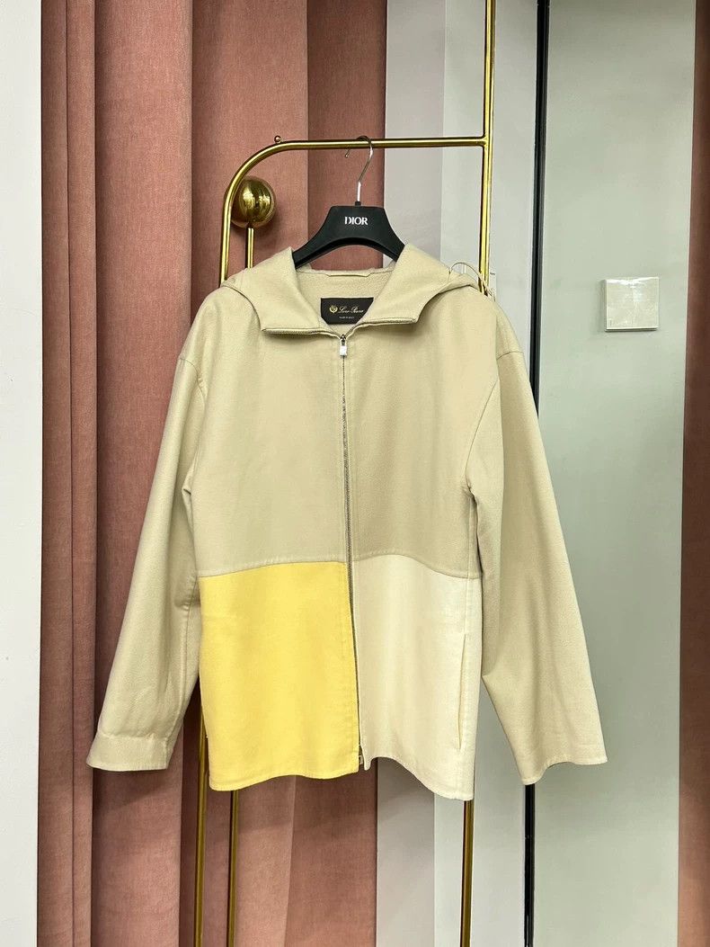 Loro Piana LORO PIANA Yellow patchwork woolen jacket with hood Size XS / US 0-2 / IT 36-38 - 1 Thumbnail