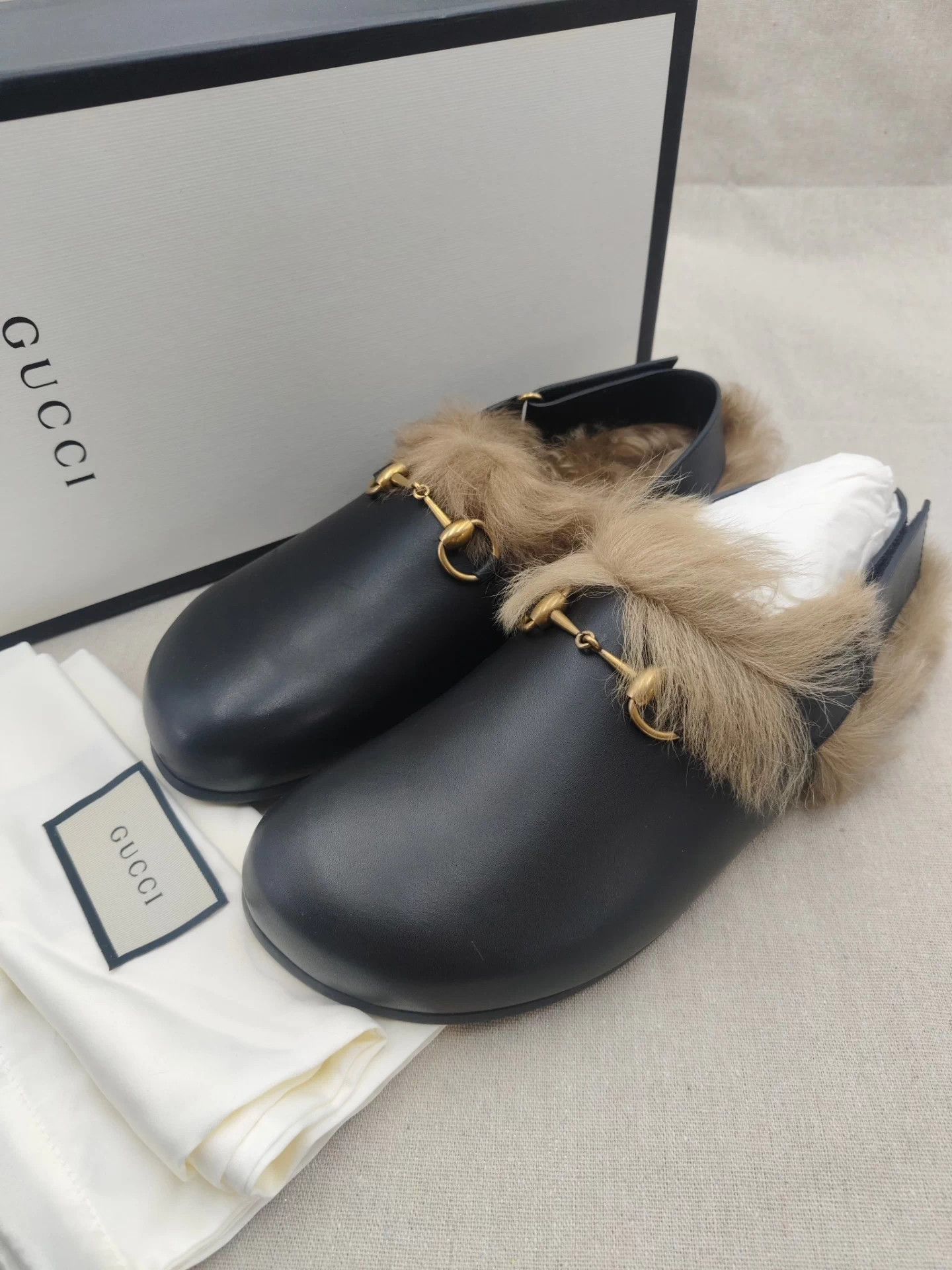 Gucci Gucci Horsebit Wool Lined Slides 43 (Final Price) Size US 10 / EU 43 - 1 Thumbnail