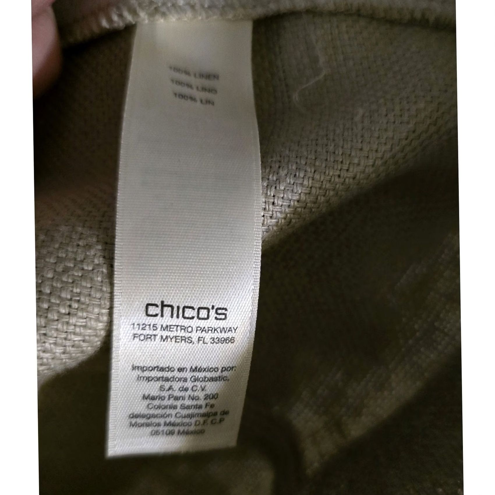 Vintage Chico's Jacket Womens 1 Medium Champagne Gold Metallic Linen Asymmetric Zip Size ONE SIZE - 5 Thumbnail