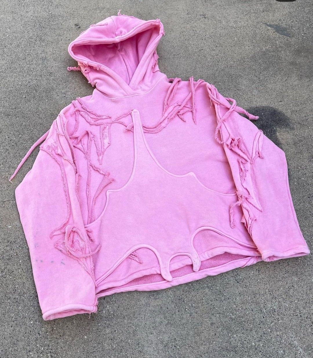 Other Pink Bat Pocket distressed Hoodie XL Size US XL / EU 56 / 4 - 3 Thumbnail