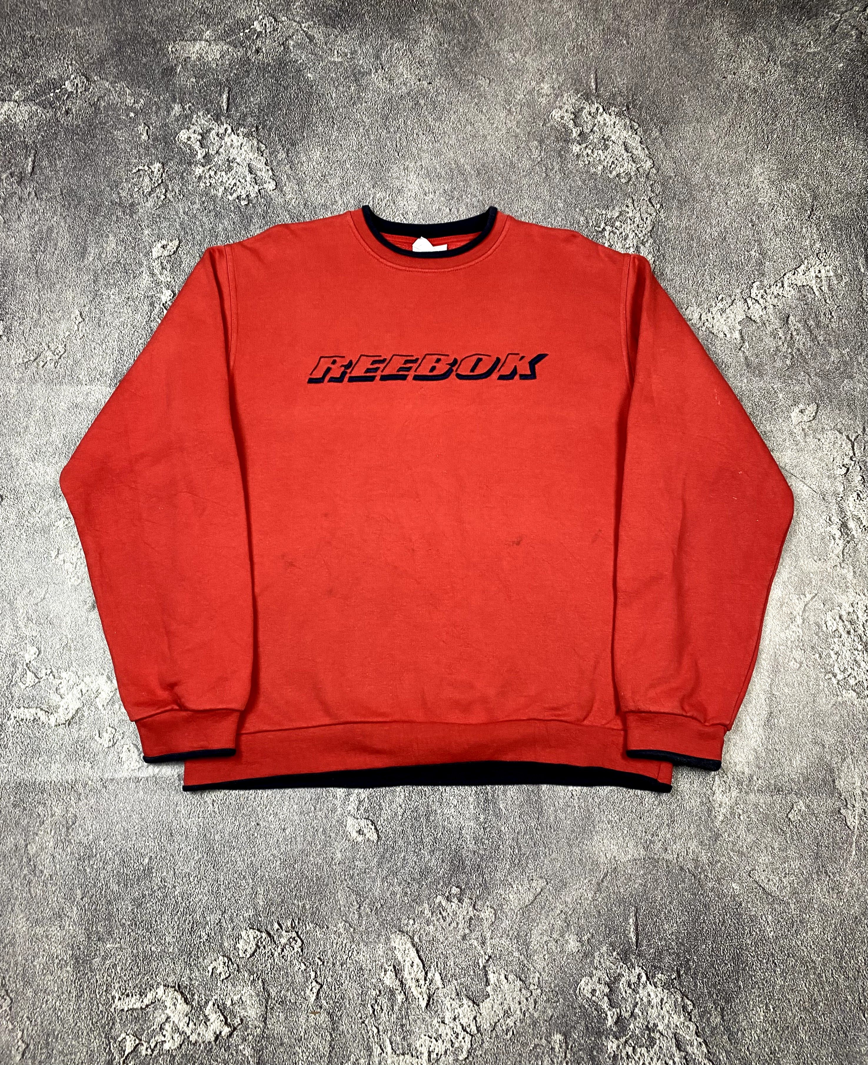 Reebok × Vintage Vintage 90s Reebok Orange Sweatshirt Retro Sportwear Size US L / EU 52-54 / 3 - 1 Thumbnail