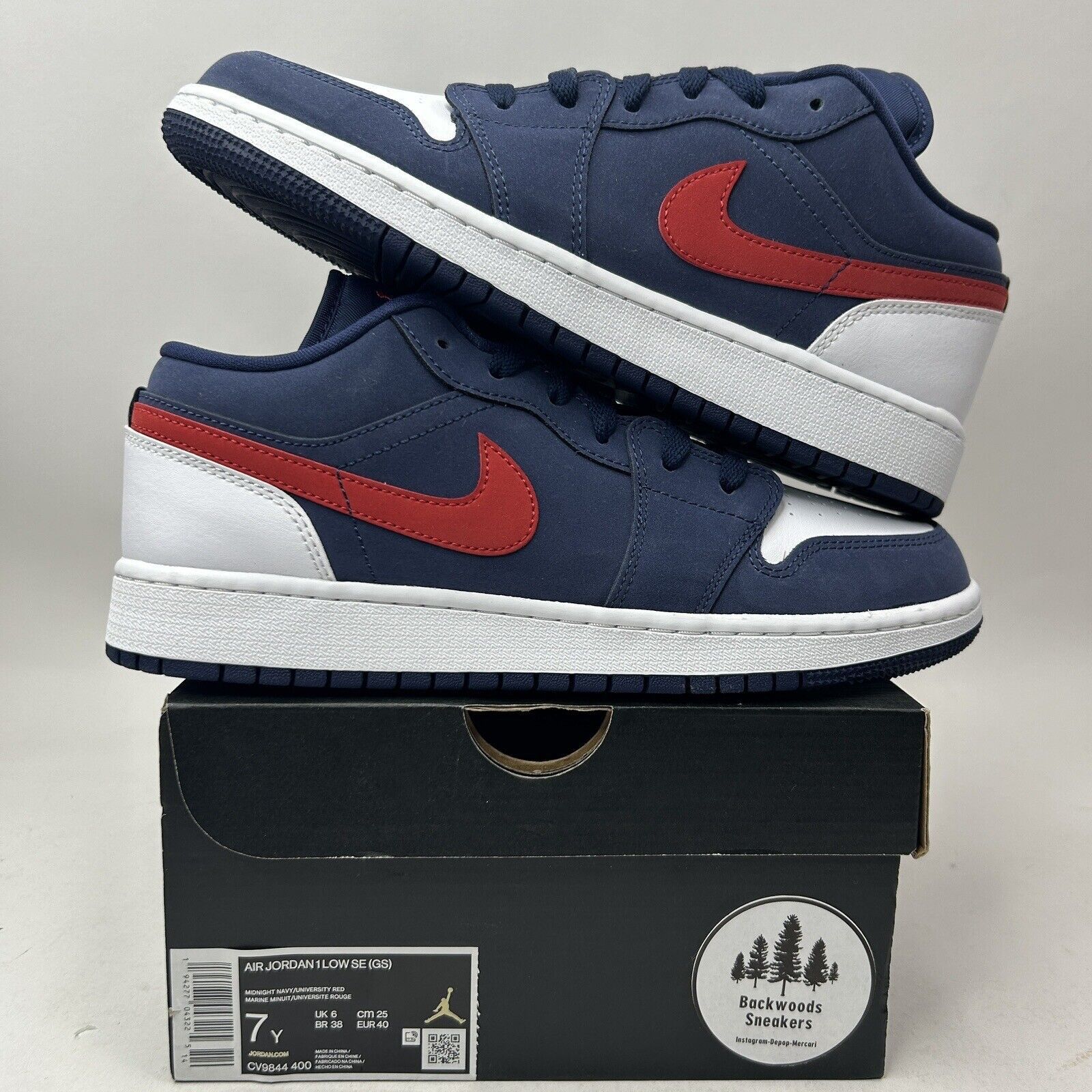 Nike Nike Air Jordan 1 Retro Low SE “USA/Navy Red” 2023 Size US 8.5 / IT 38.5 - 1 Thumbnail