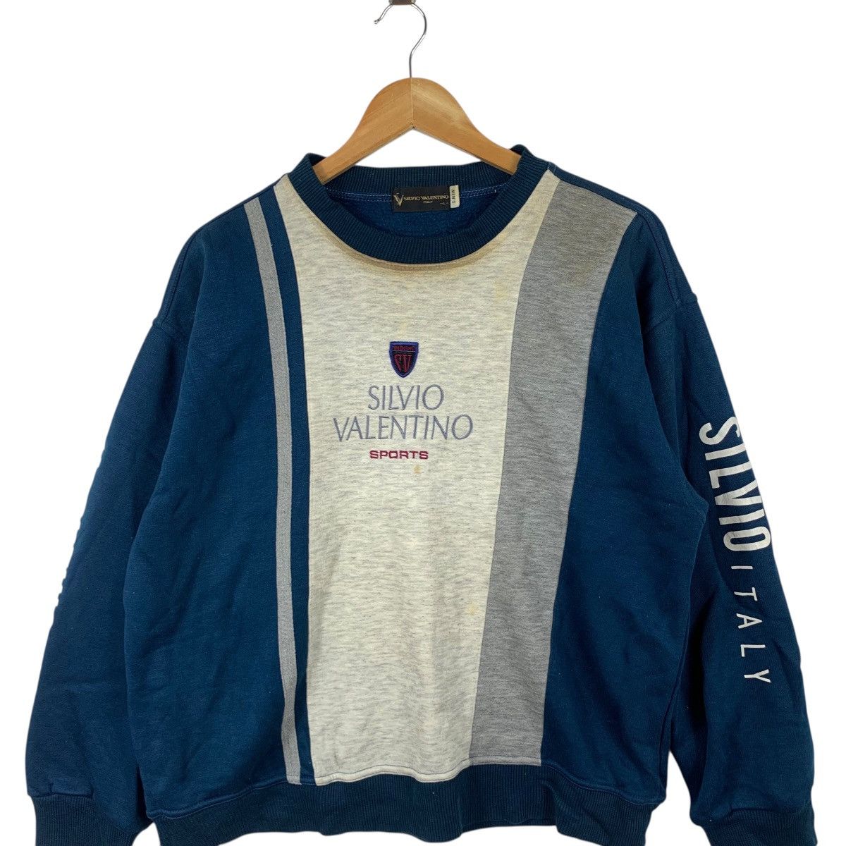 Vintage Vintage SILVIO VALENTINO ITALY Embroidered Logo Sweatshirt Size XL / US 12-14 / IT 48-50 - 4 Thumbnail