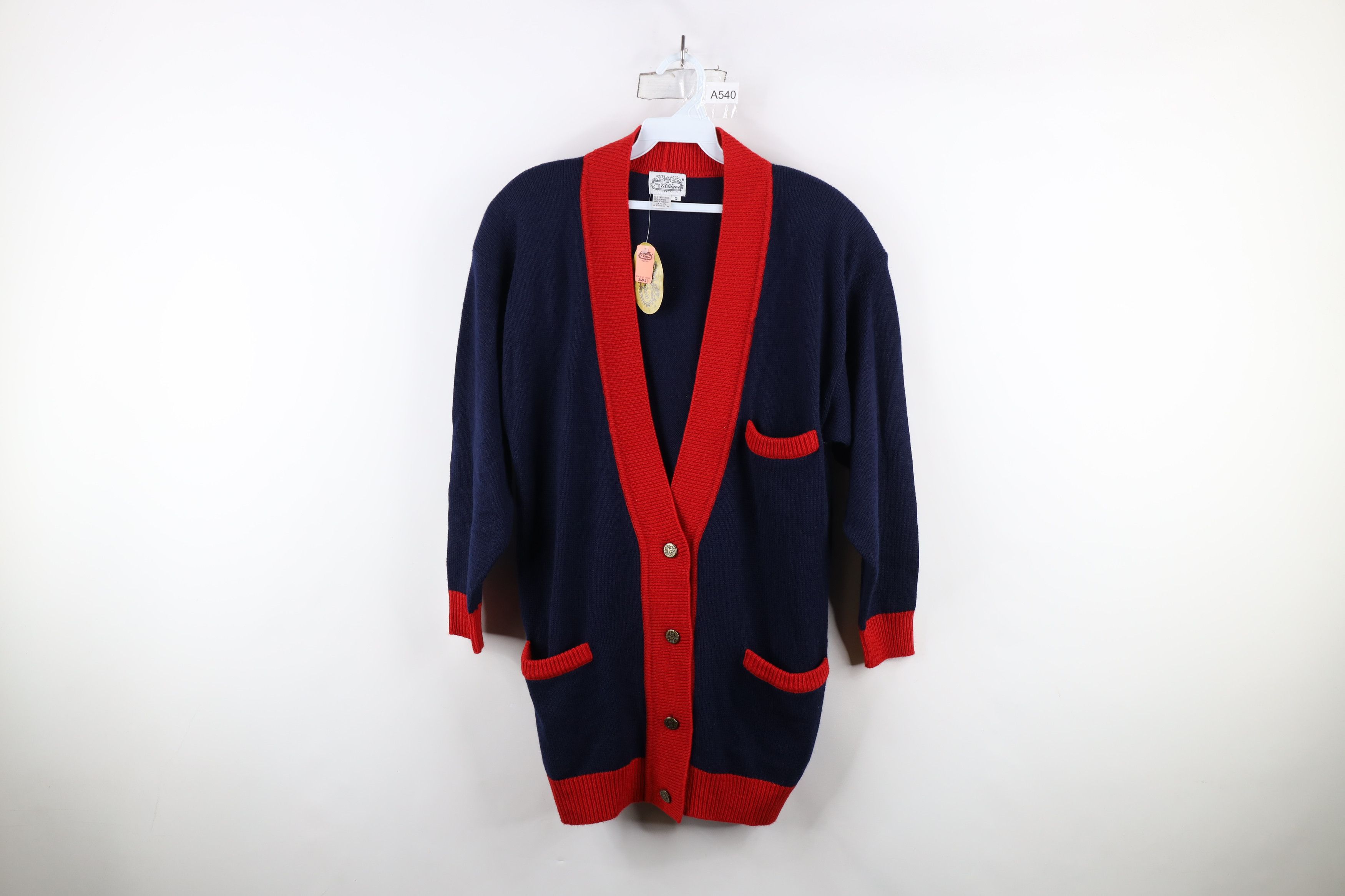 Vintage Deasdstock Vintage 90s Streetwear Knit Cardigan Sweater Size S / US 4 / IT 40 - 1 Thumbnail