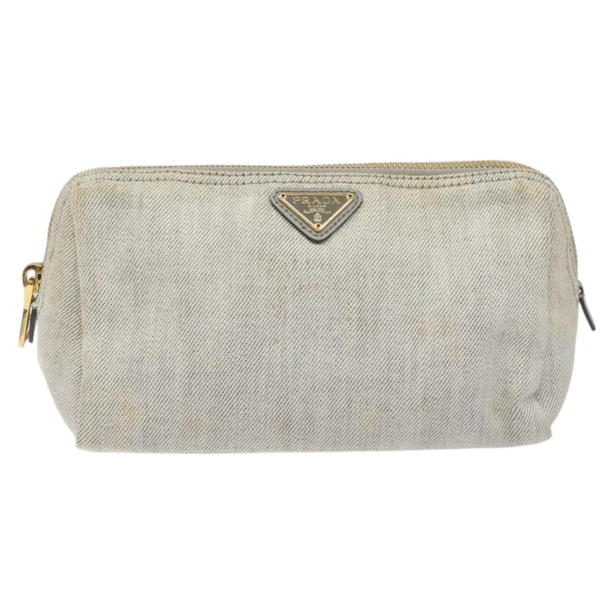 Prada Grey Canvas Clutch Bag (Pre-Owned) Size ONE SIZE - 1 Thumbnail