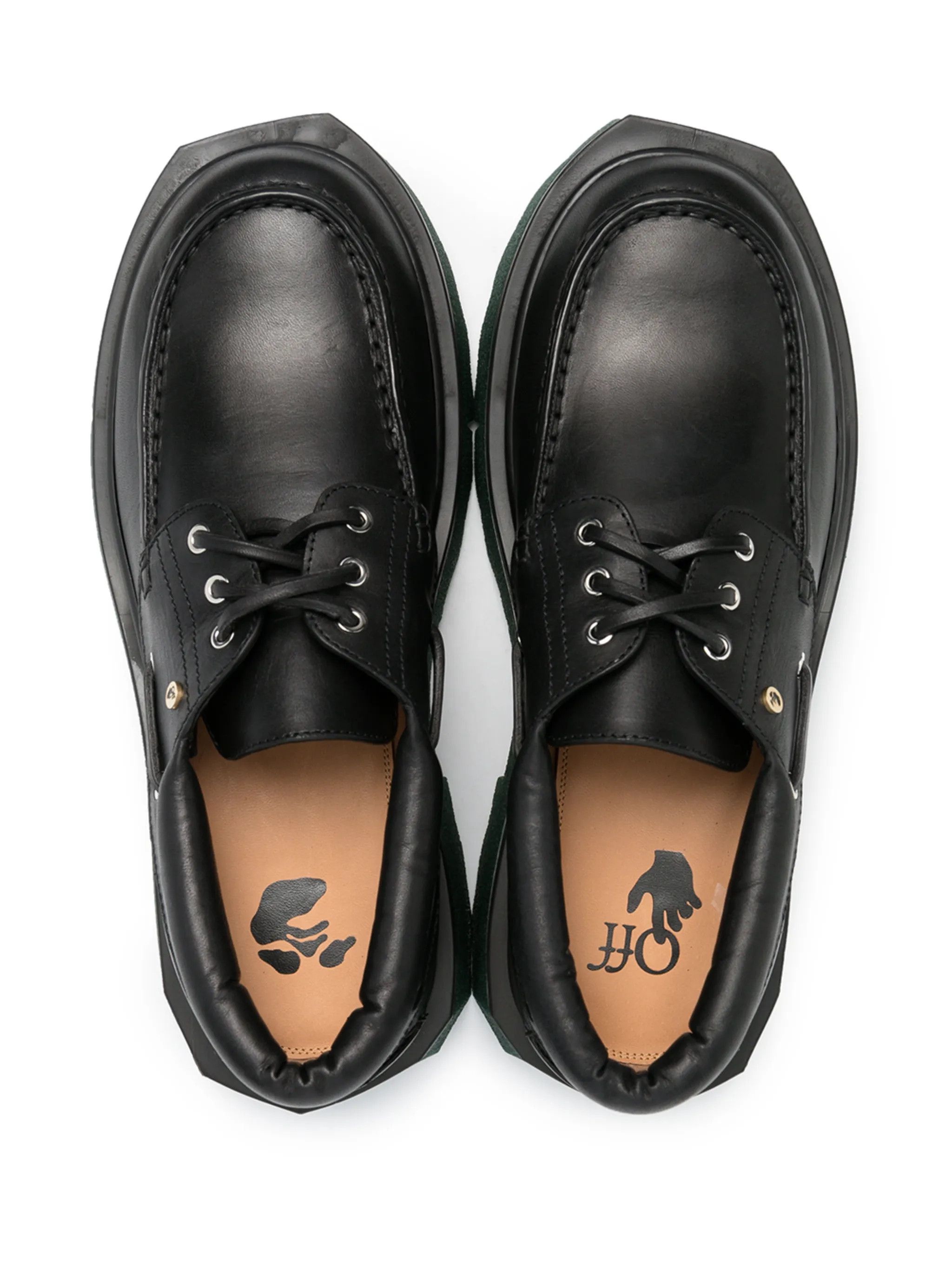 Off-White o1gr1nt0125 Sponge Boat Lace-up Shoes in Black Size US 9 / IT 39 - 4 Thumbnail